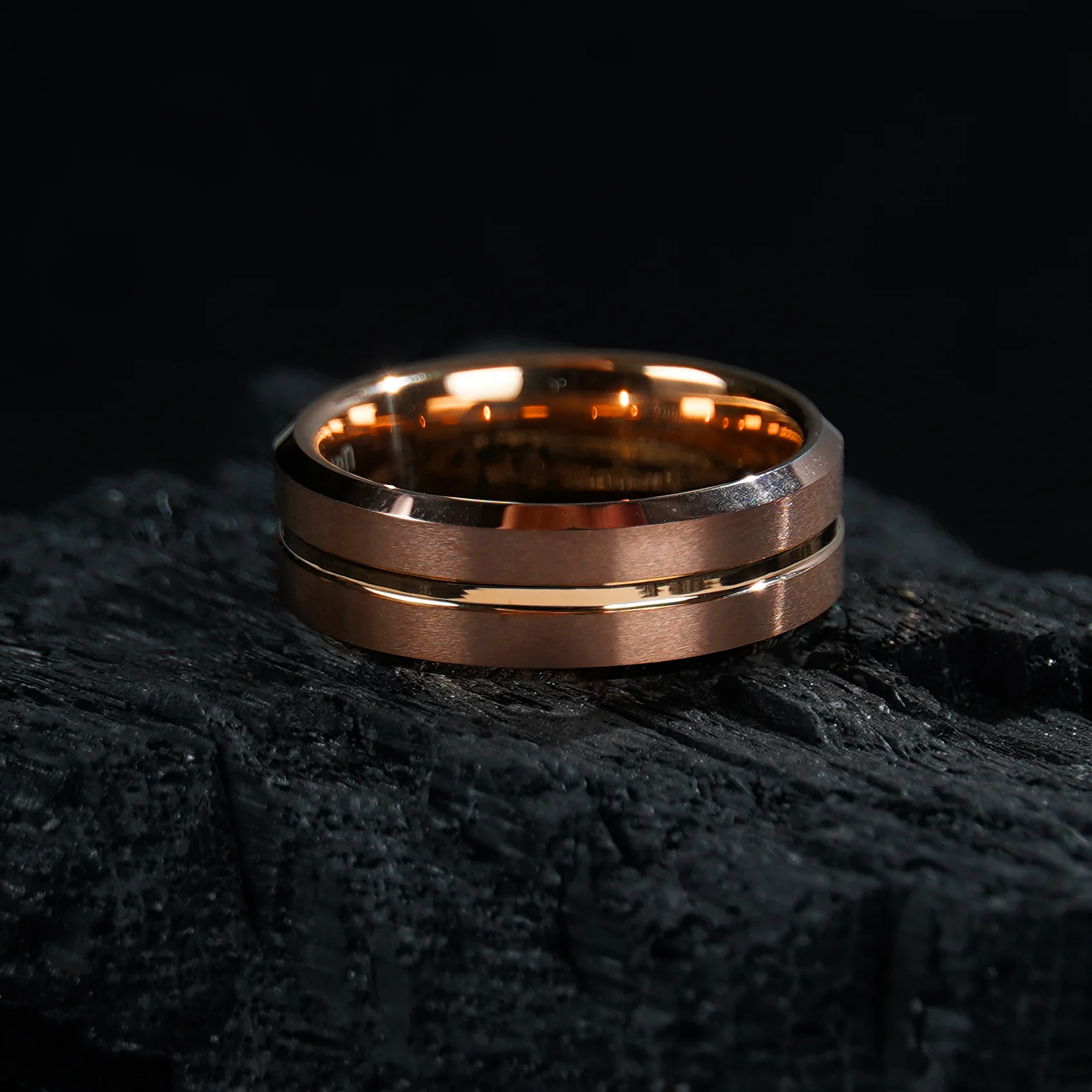 Copper Brushed Tungsten Ring - Image 3