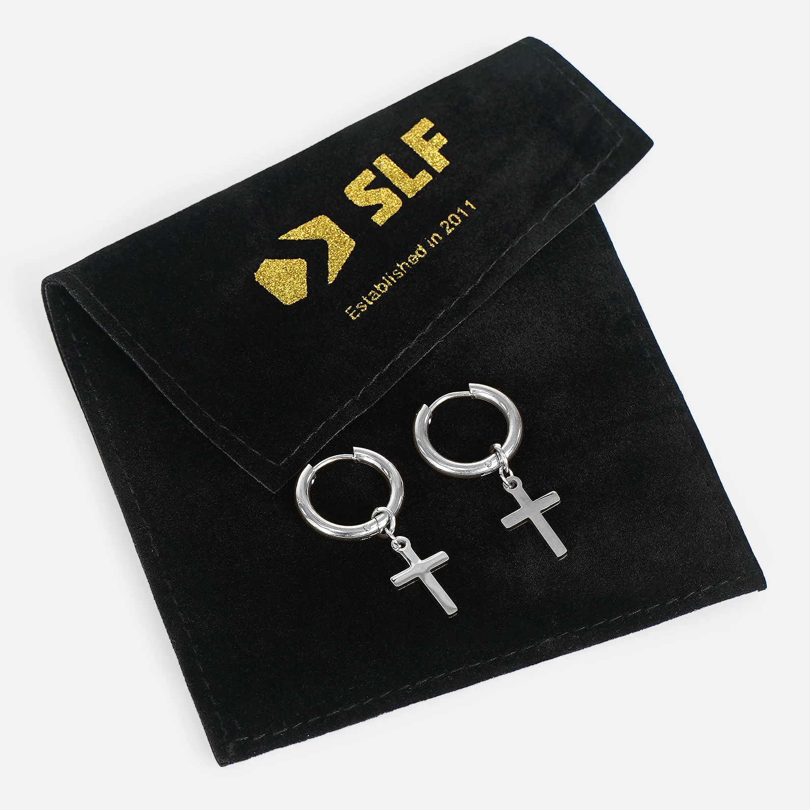 Faith Cross Earring - Stainless Steel - Image 3