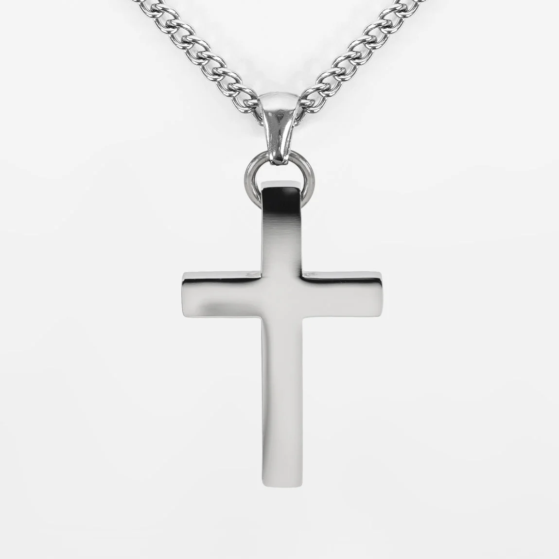 Faith Cross Pendant with Chain Kids Necklace - Stainless Steel