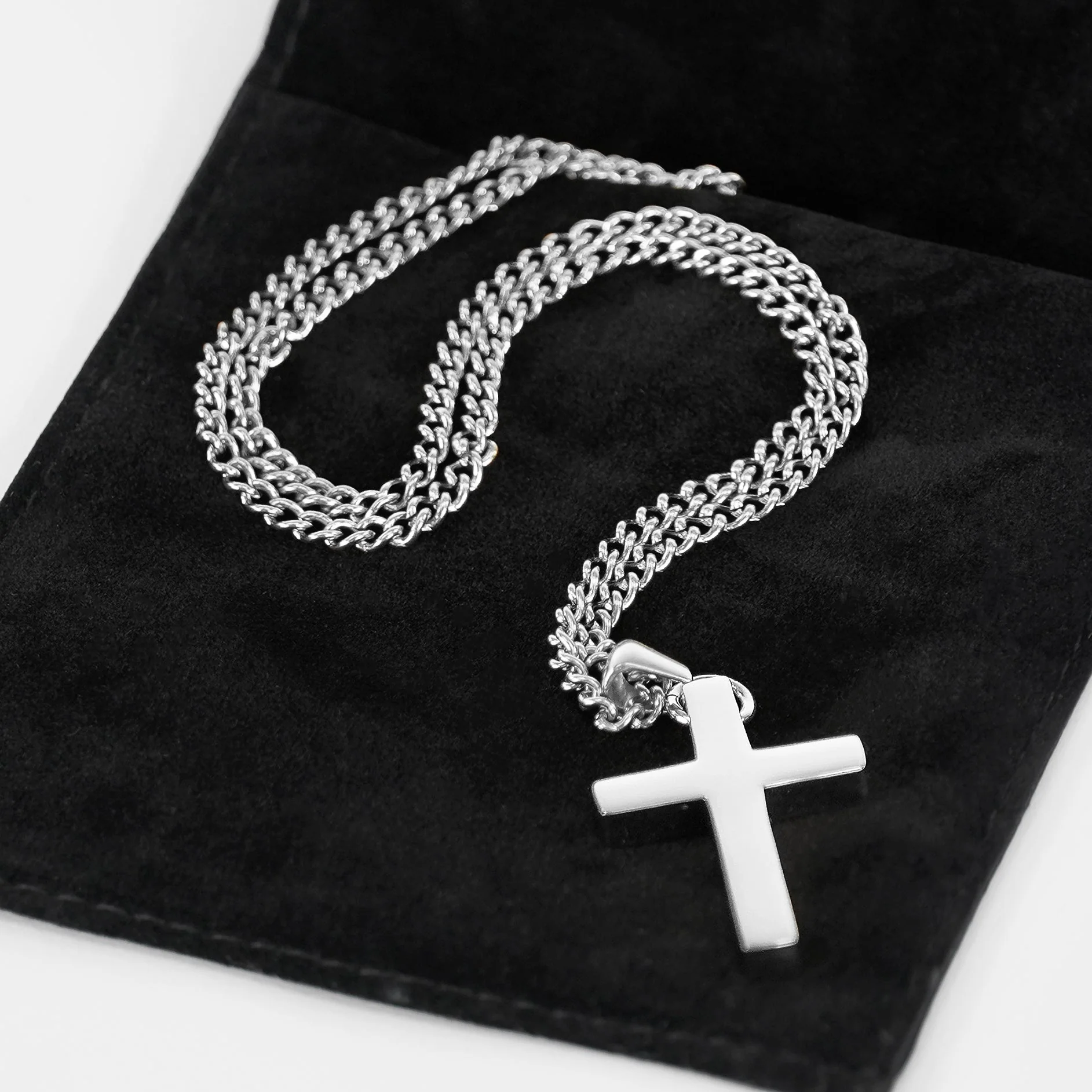 Faith Cross Pendant with Chain Kids Necklace - Stainless Steel - Image 5
