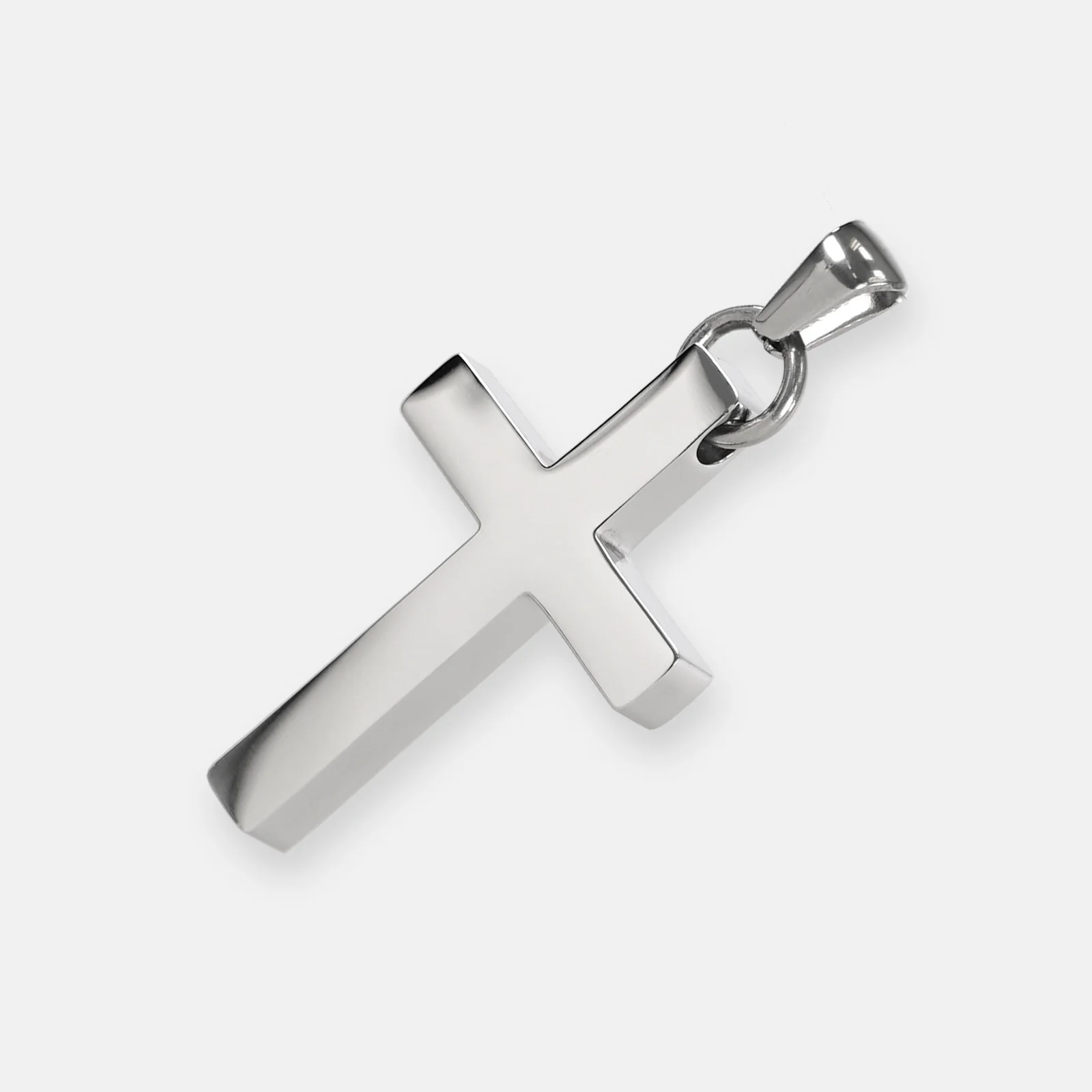 Faith Cross Pendant with Chain Necklace - Stainless Steel - Image 3
