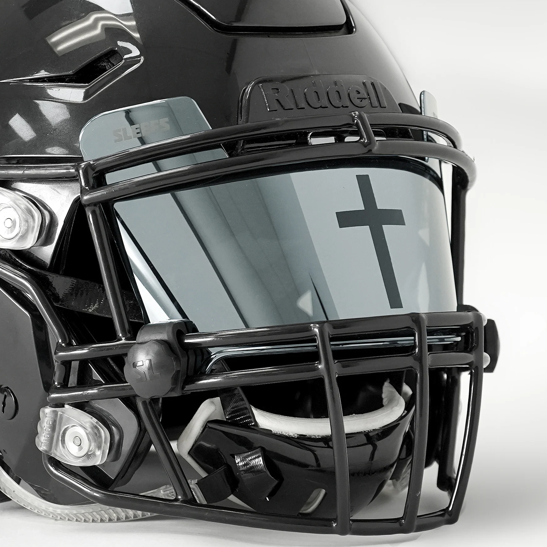 Faith Cross Silver Moonstone Helmet Eye-Shield Visor - Image 3