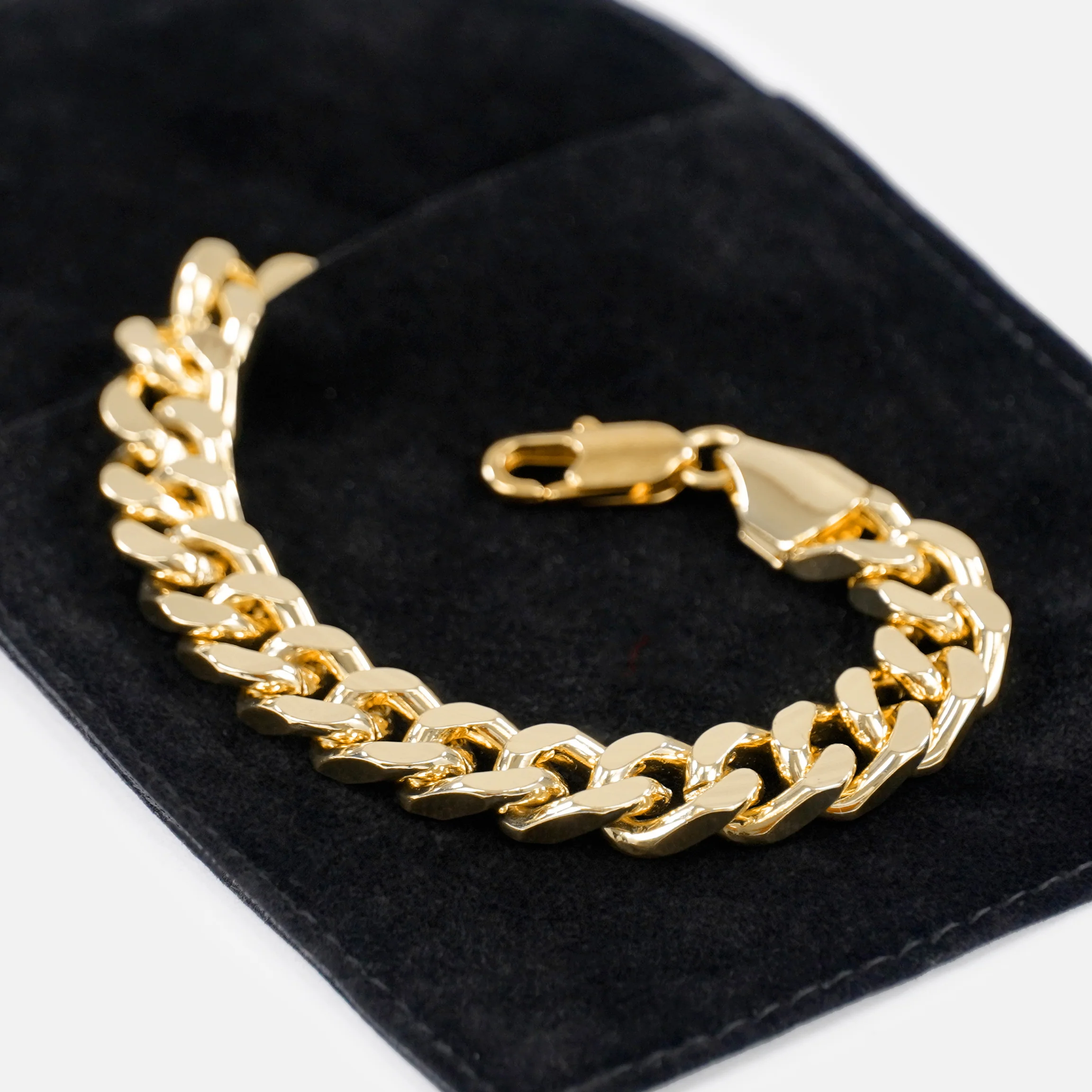 Cuban Link Yellow Gold Stainless Steel 10mm Bracelet - Image 3