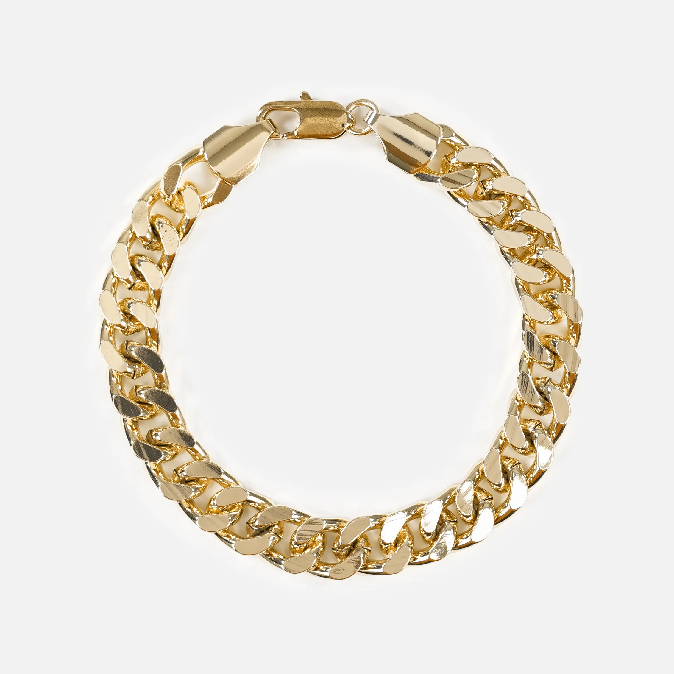 Cuban Link Yellow Gold Stainless Steel 10mm Bracelet - Image 4