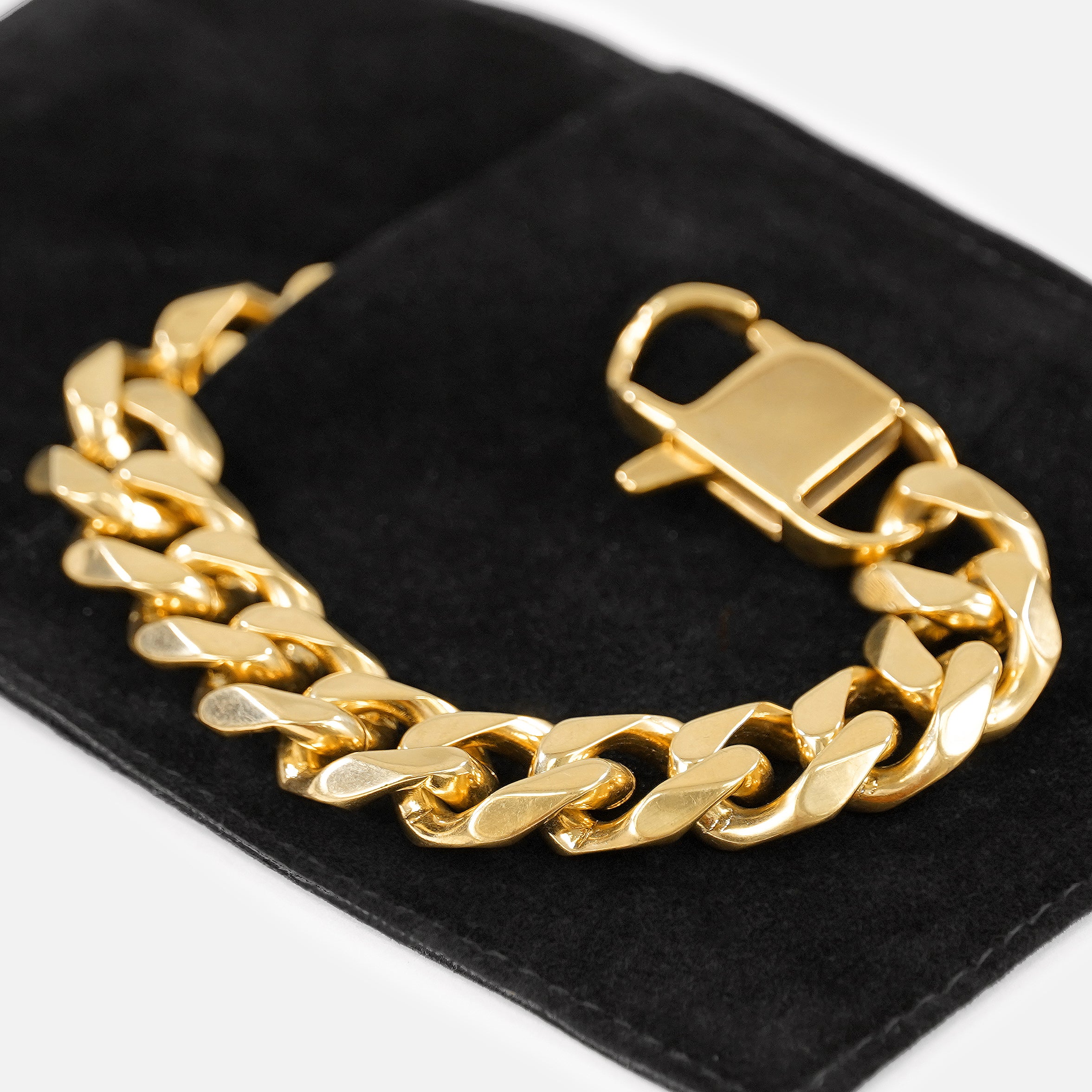 Cuban Link Yellow Gold Stainless Steel 15mm Bracelet - Image 3