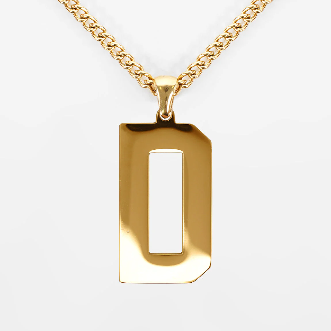 D Letter Pendant with Chain Kids Necklace - Gold Plated Stainless Steel