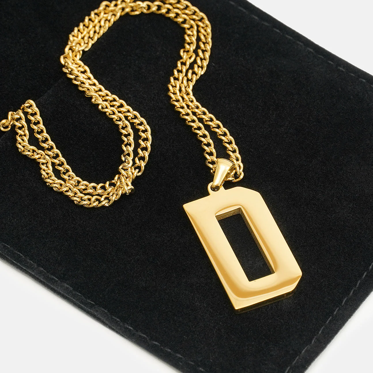 D Letter Pendant with Chain Kids Necklace - Gold Plated Stainless Steel - Image 5