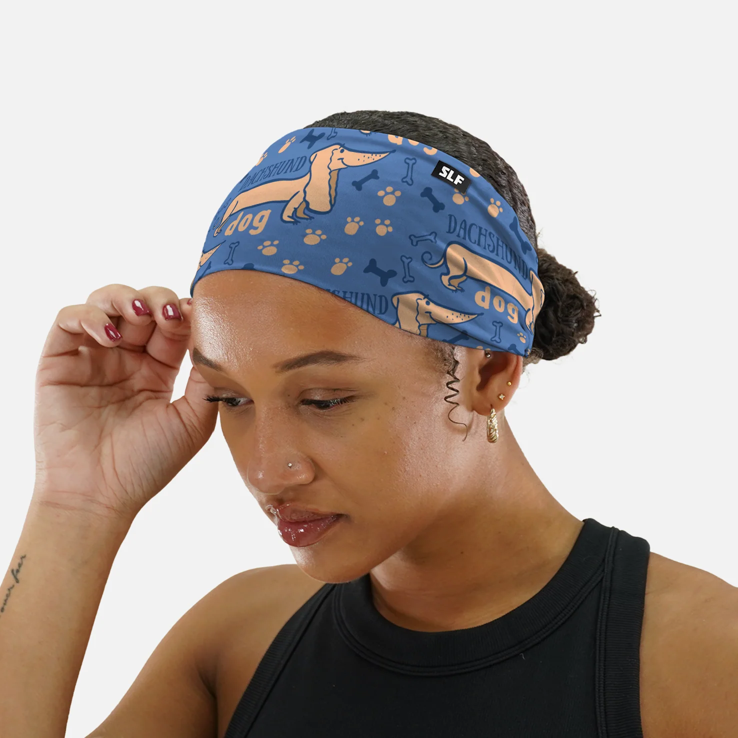 Dachshund Denim Blue Headband - Image 2