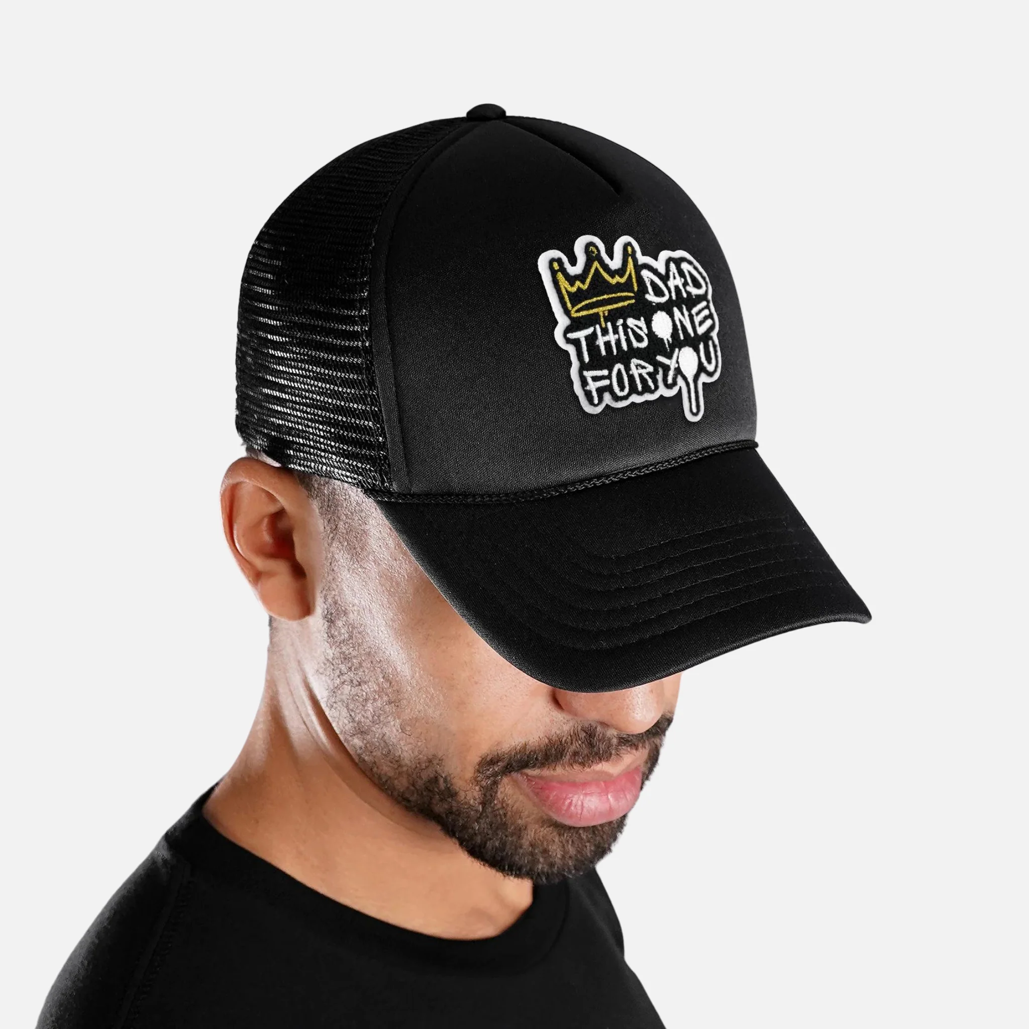 Dad This One For You Black Trucker Hat - Image 3
