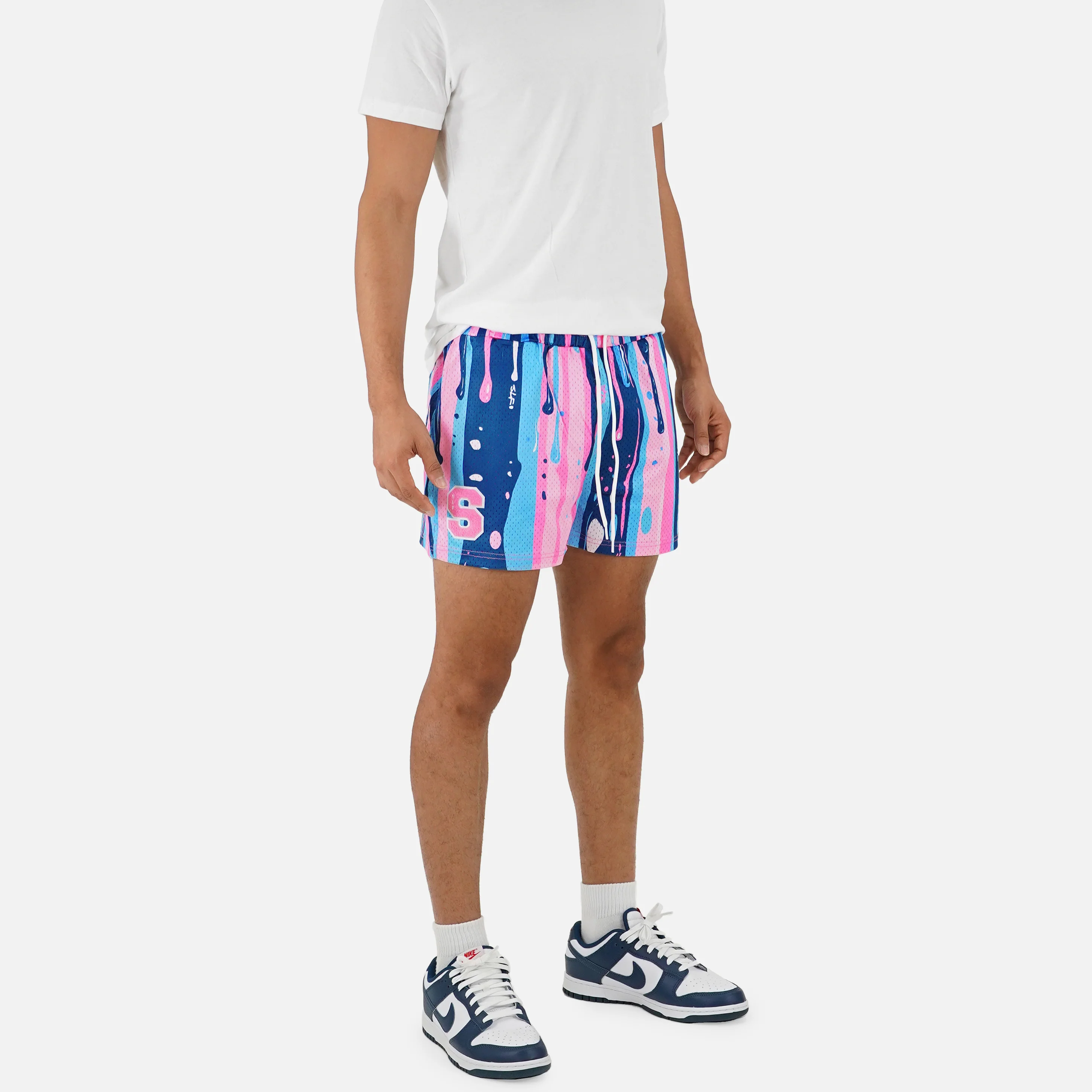 Driping Pink Blue Shorts - 5" - Image 2