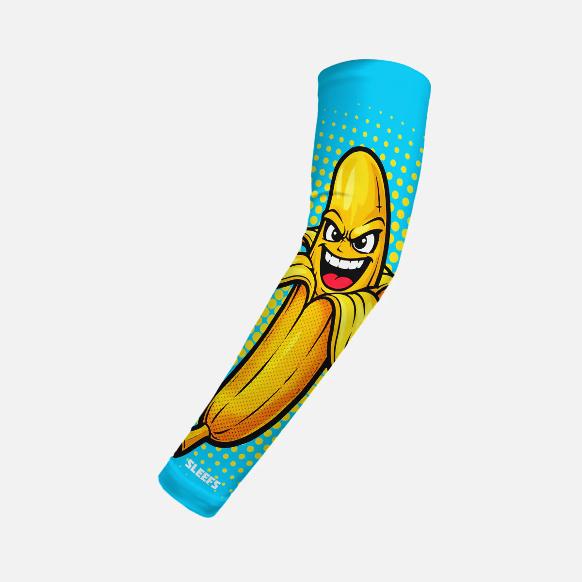 Electric Blue Power Banana Kids Arm Sleeve - Image 2