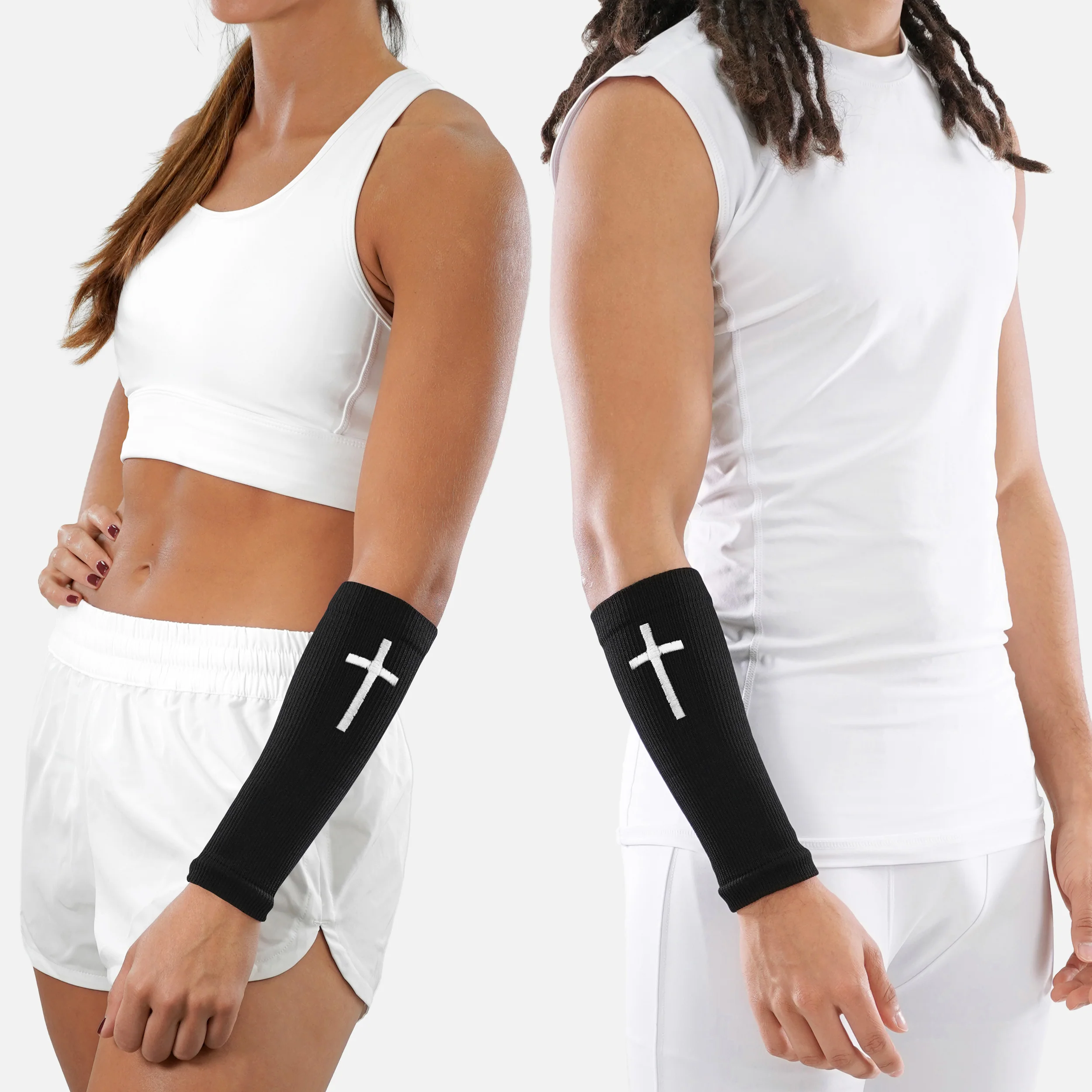 Faith Cross Black Seamless Forearm Sleeve - Image 2