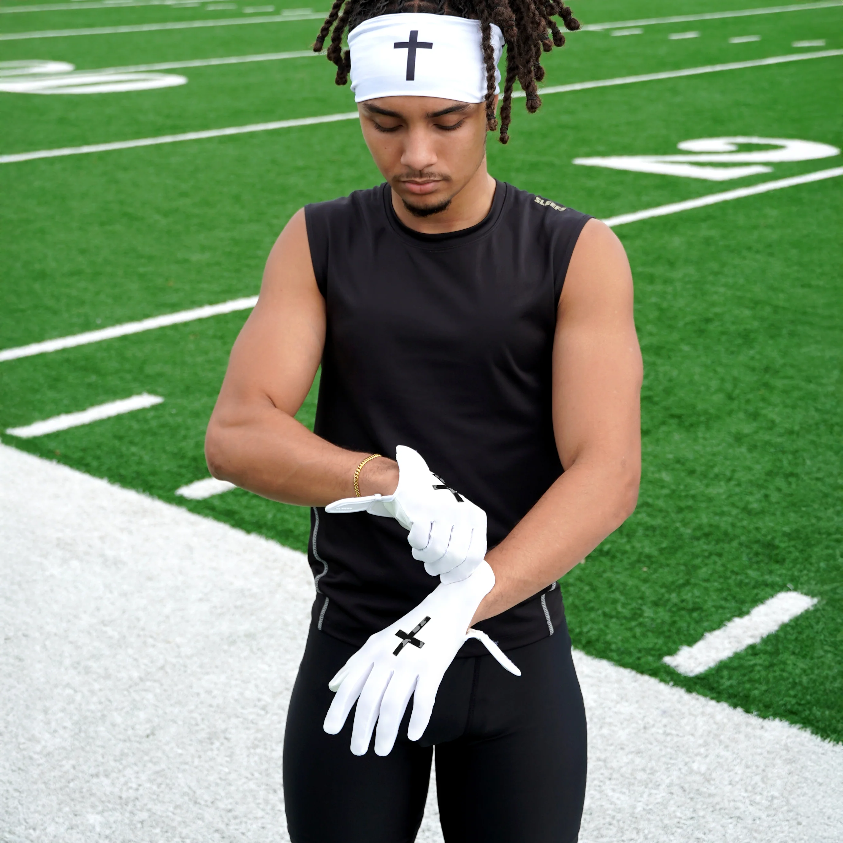 Faith Cross Sticky Football Receiver Gloves - Image 13