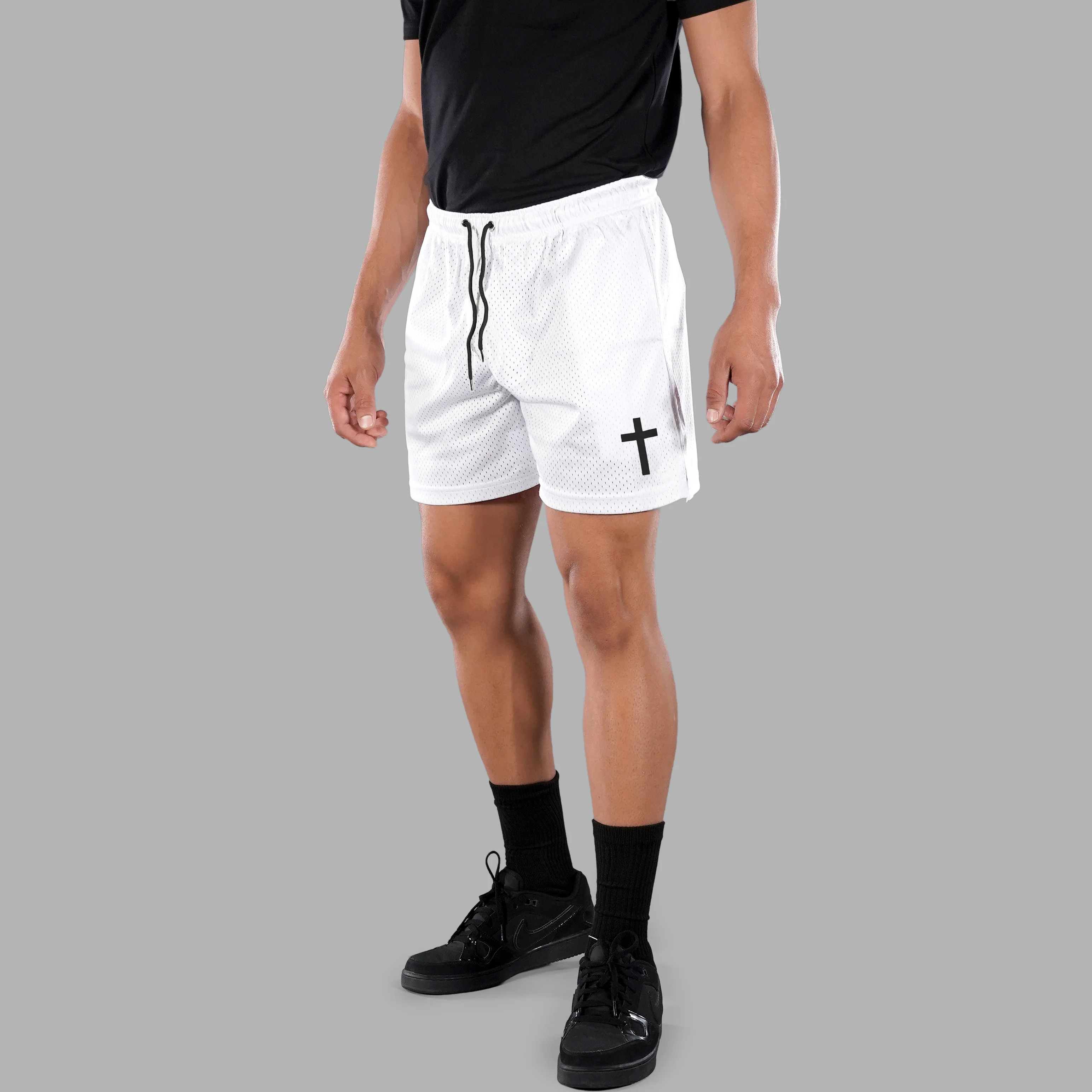 Faith Cross White Shorts - 7" - Image 3