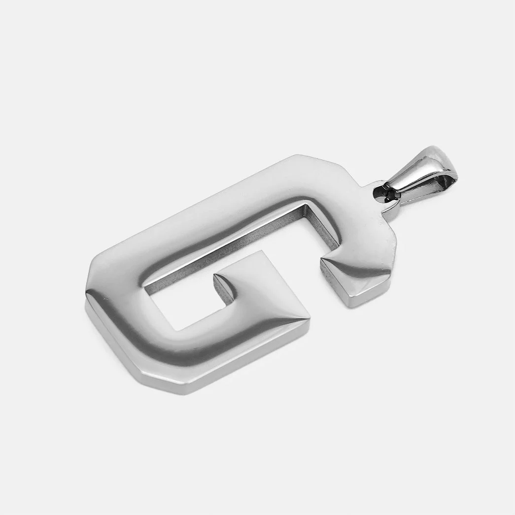 G Letter Pendant with Chain Kids Necklace - Stainless Steel - Image 3