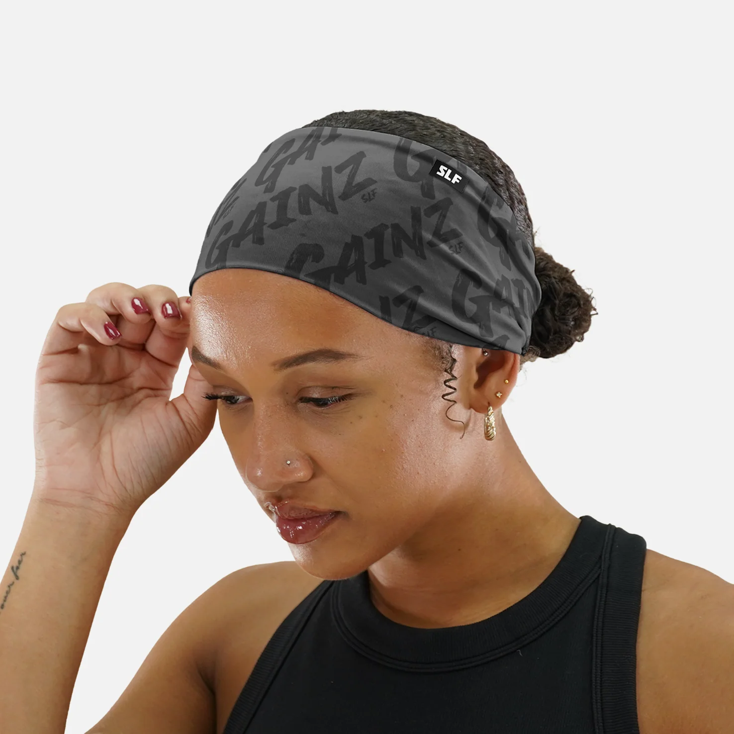 Gainz Pattern Gray Headband - Image 2