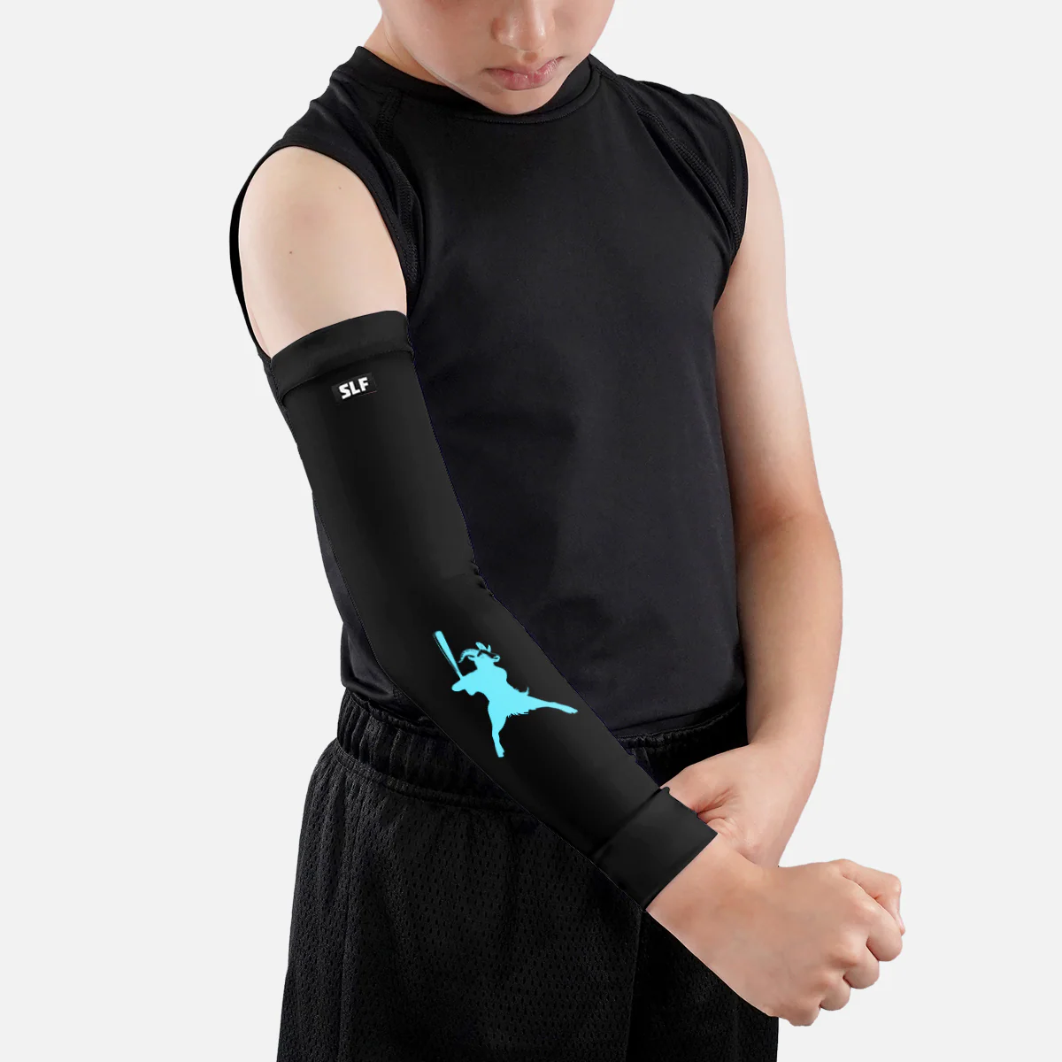 Goat Baseball Black Kids Arm Sleeve - Image 2