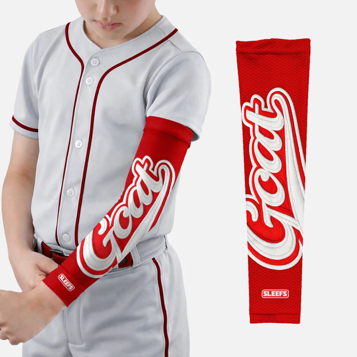 GOAT Patch Americana Red and Blue Kids Arm Sleeves Pair - Image 3