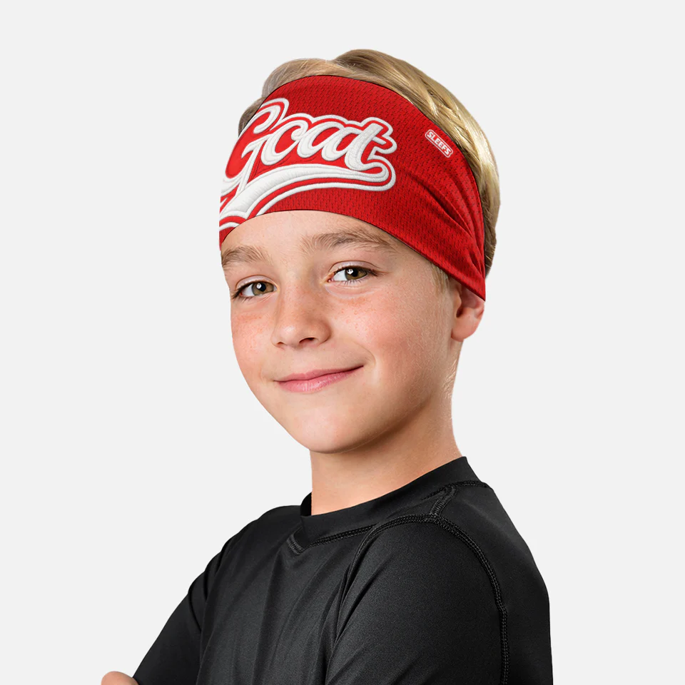 GOAT Patch Crimson Red Kids Headband - Image 2
