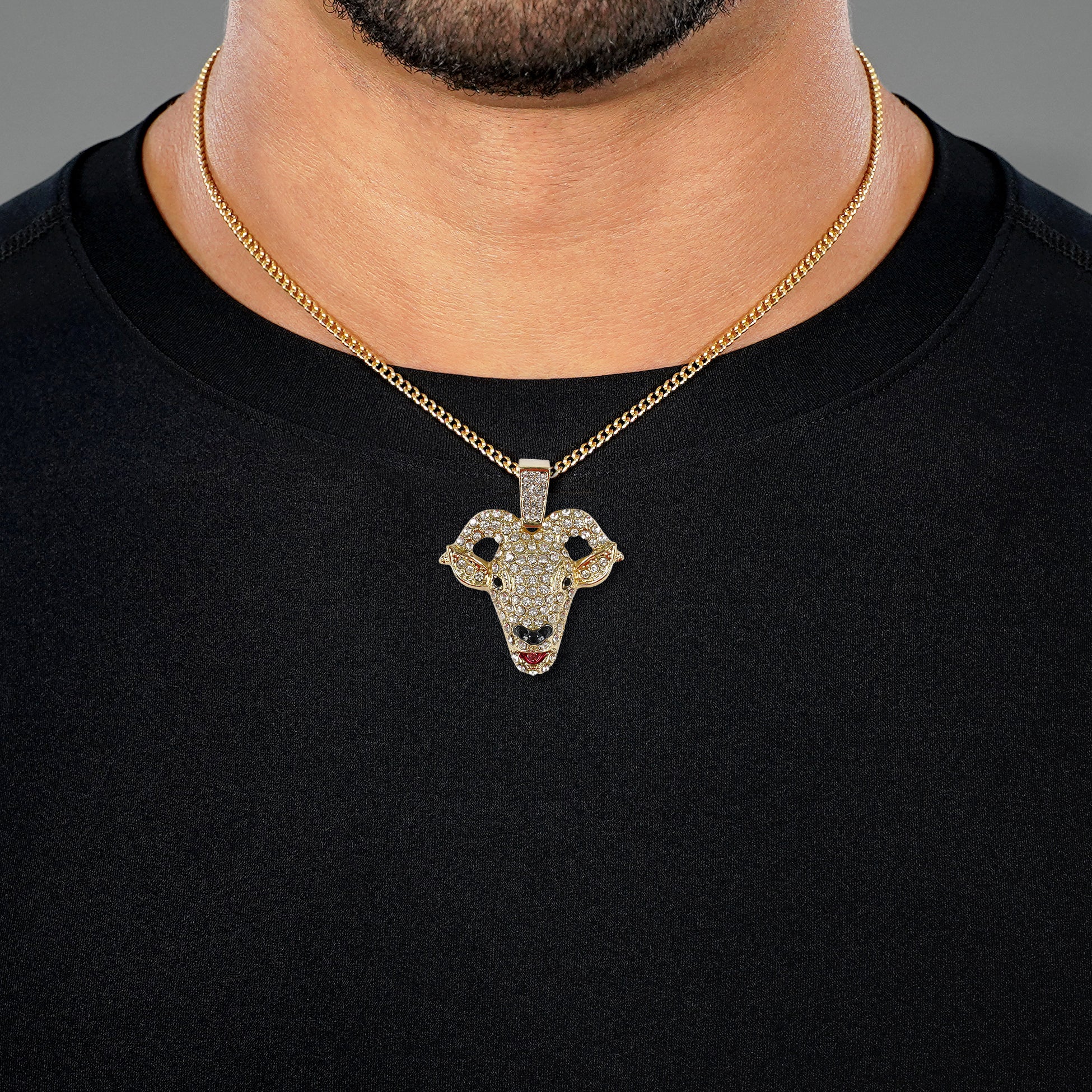 GOAT 1½" Pendant with Chain Necklace - Gold Plated Stainless Steel - Image 3