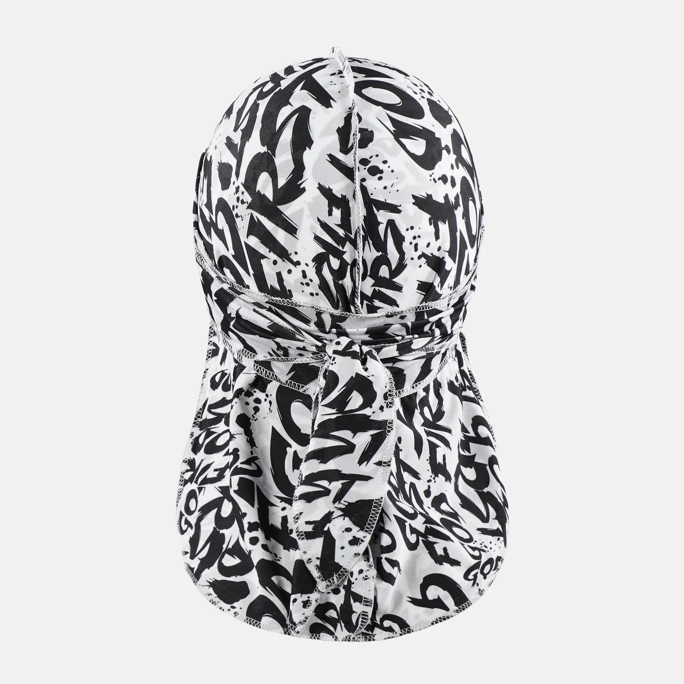 God First White Black Sports Durag - Image 4