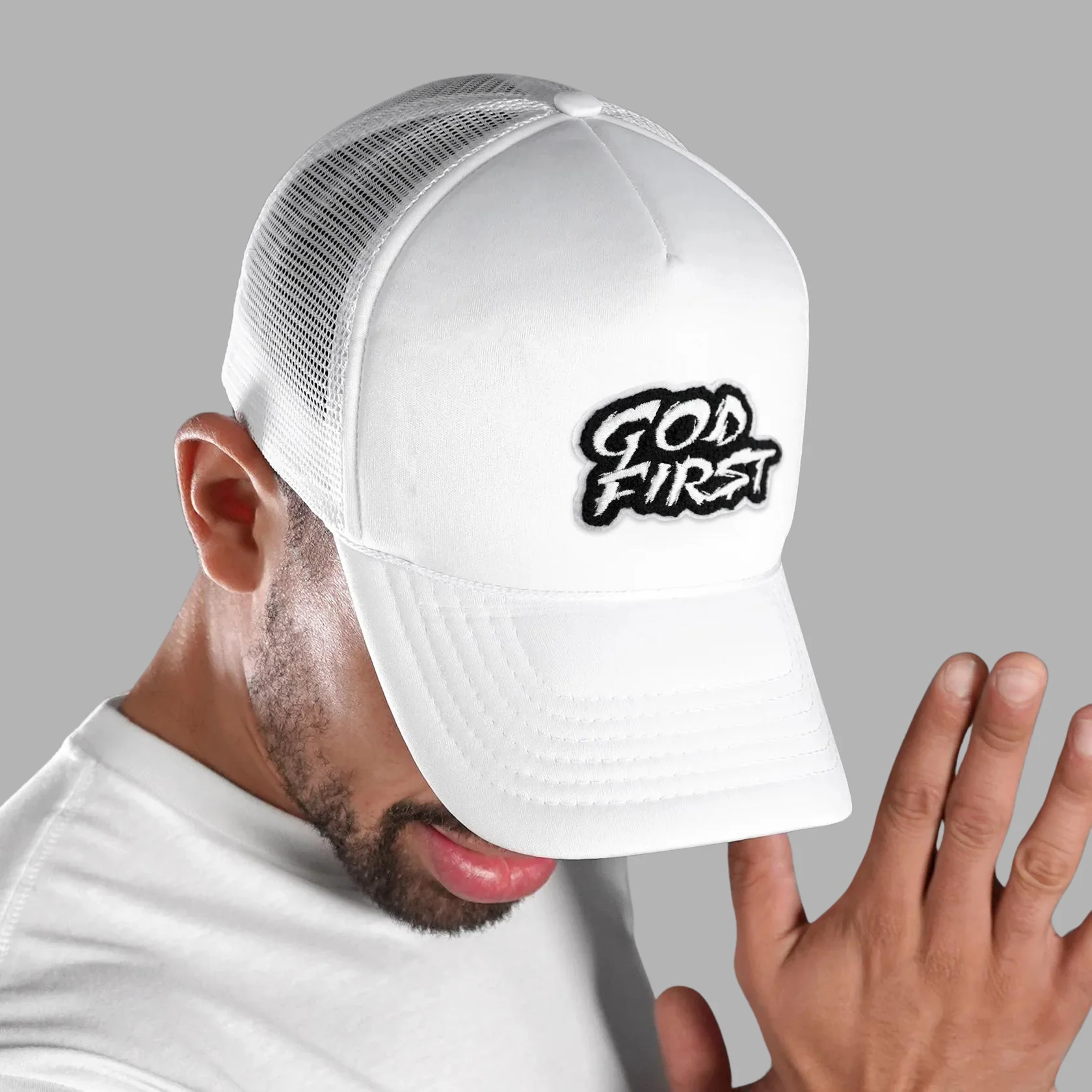 God First White Trucker Hat - Image 3