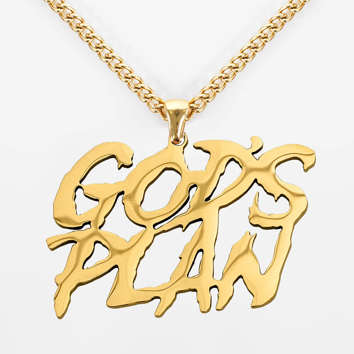 God's Plan Pendant with Chain Kids Necklace - Gold Plated Stainless Steel