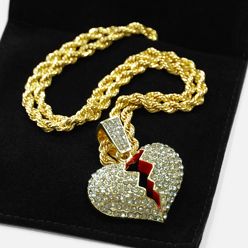 Golden BRKN Emoticon Pendant with Chain Necklace - Image 5