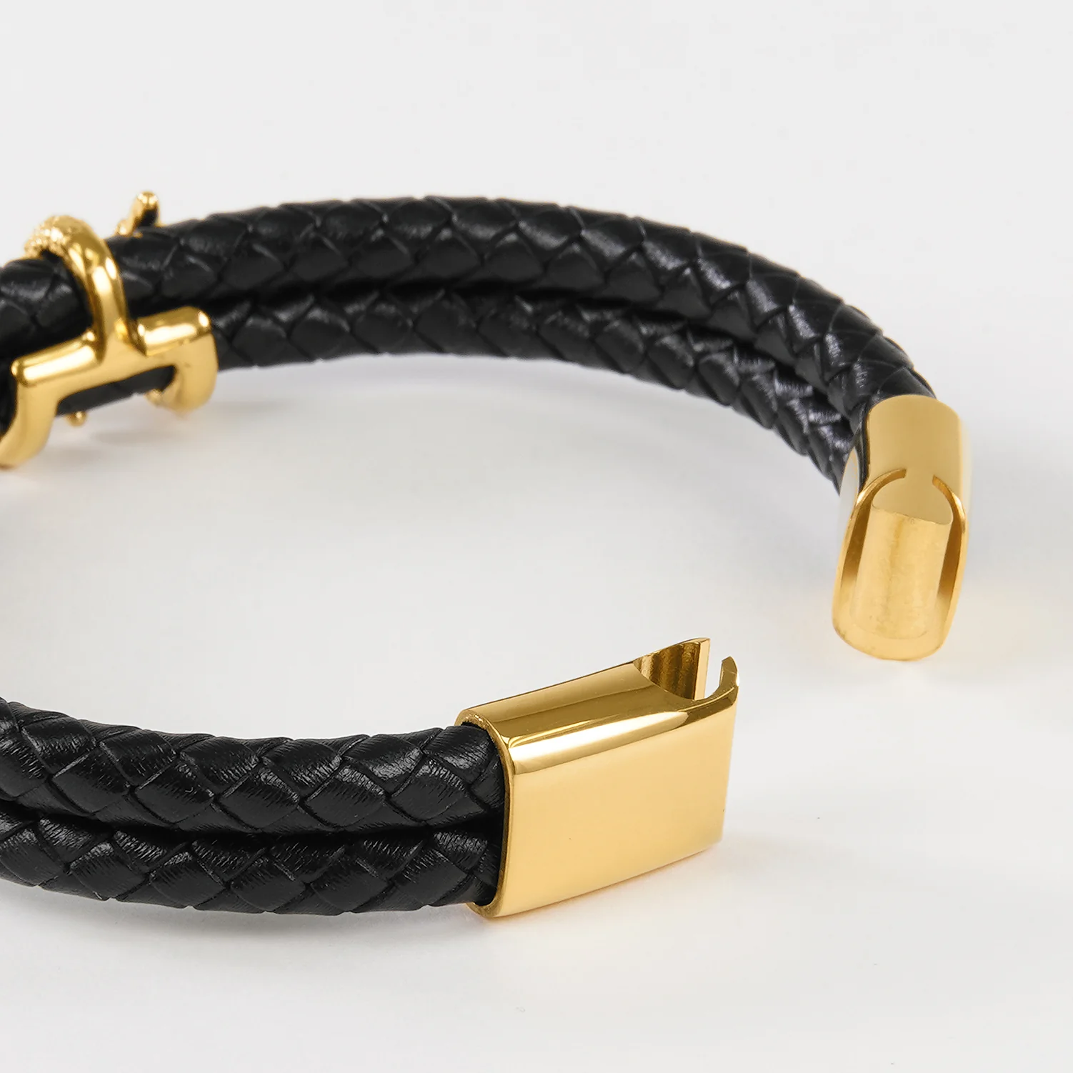 Golden Dragon Claws Leather Bracelet - Image 3