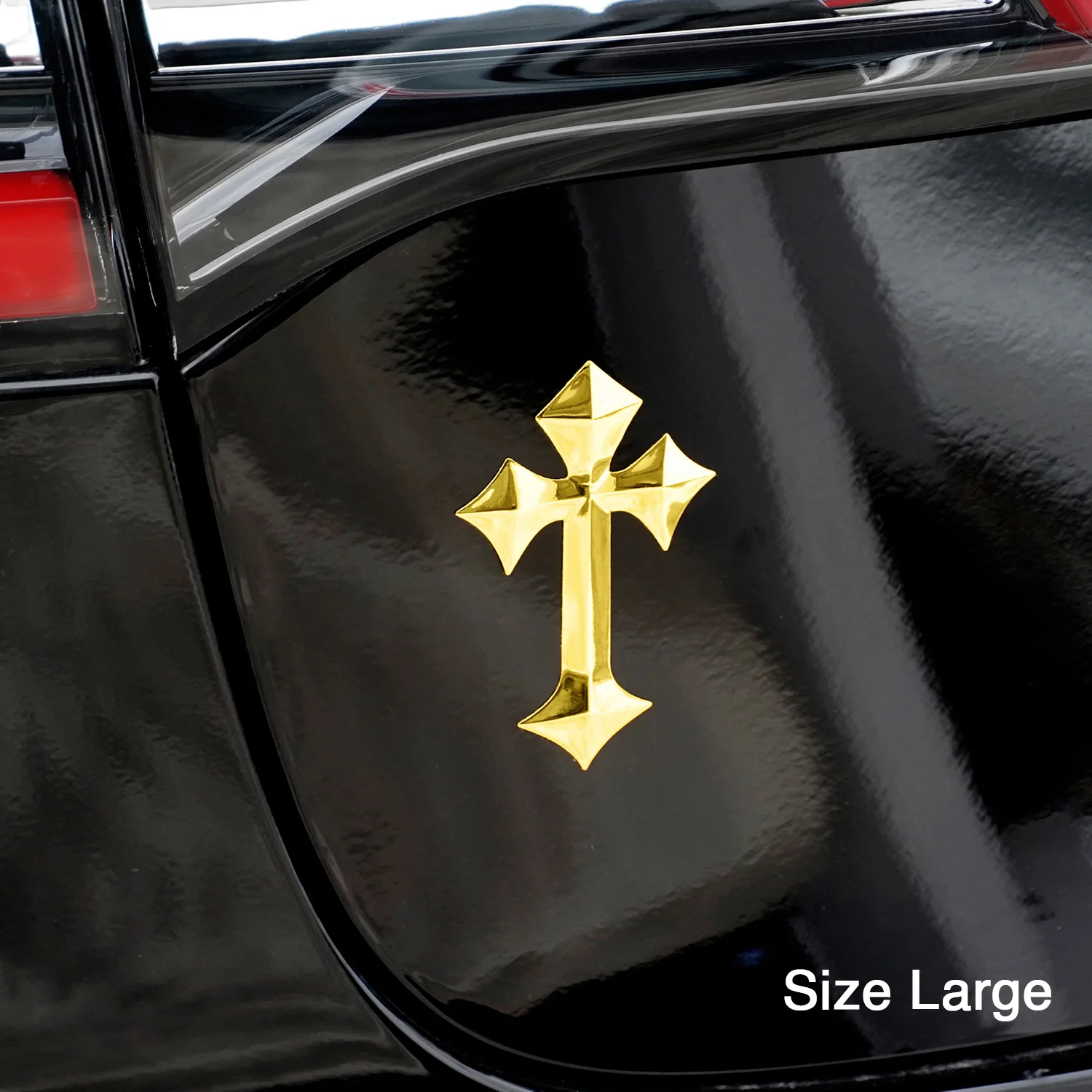 Gothic Cross 3D Chrome Decal (Pack of 3) - Image 3