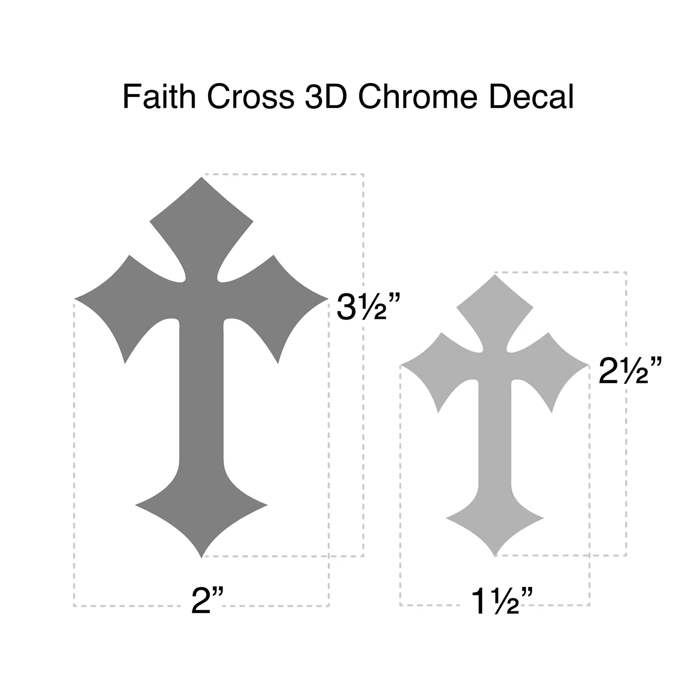 Gothic Cross 3D Chrome Decal (Pack of 3) - Image 9