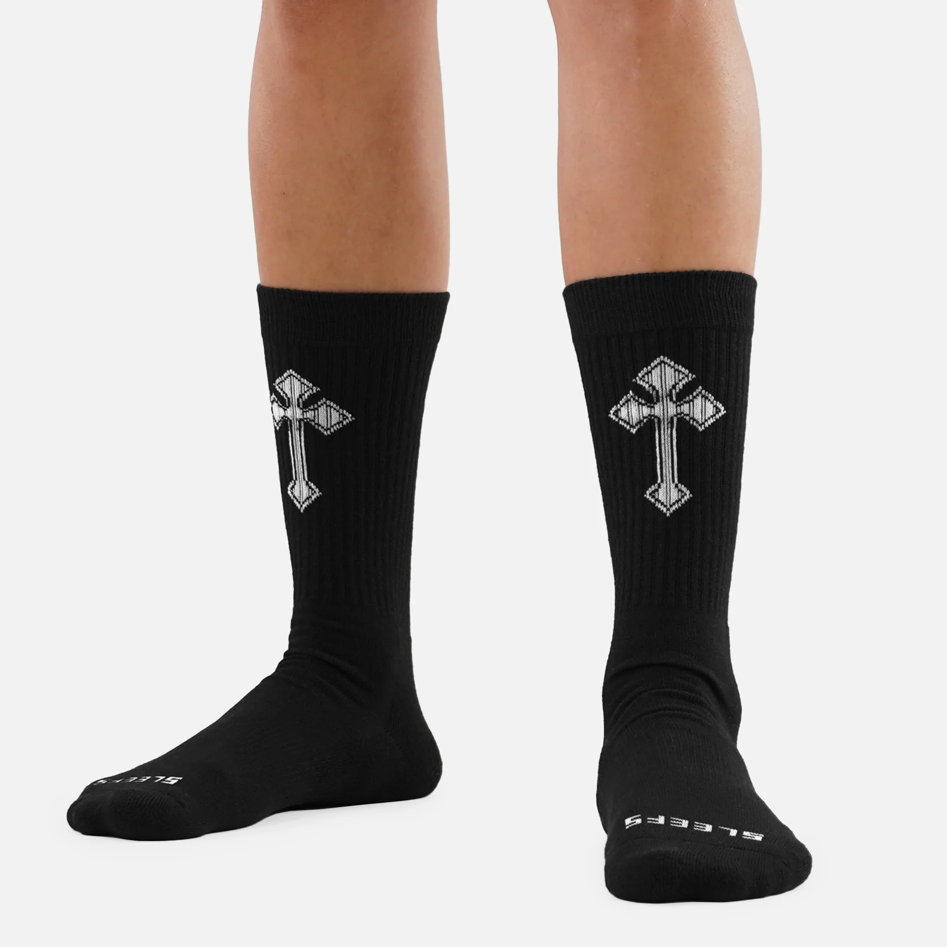 Gothic Cross Black Crew Socks - Image 5