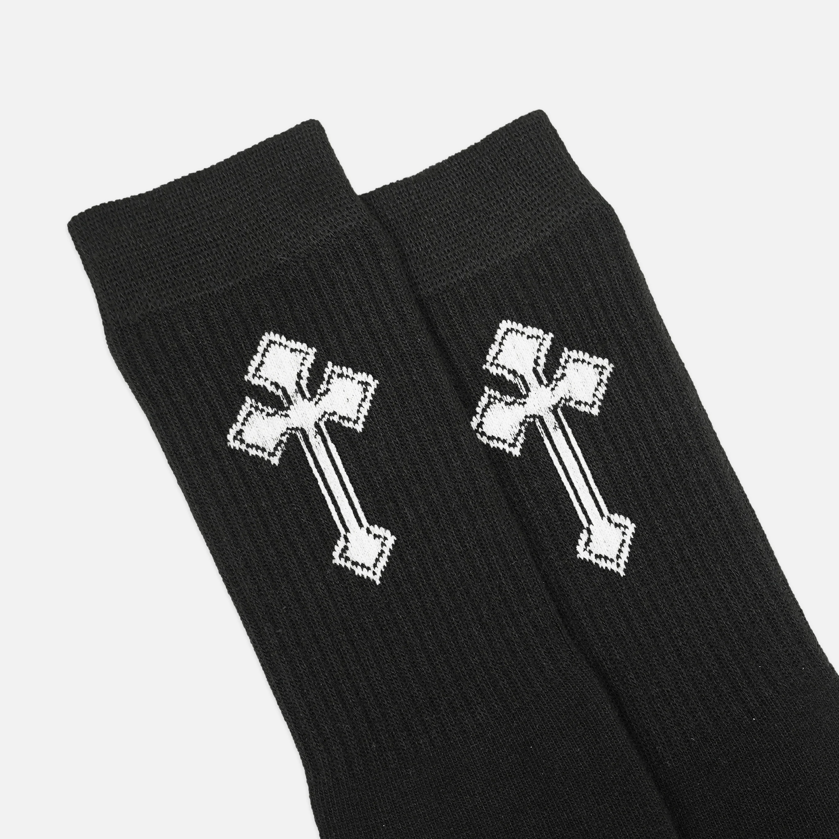 Gothic Cross Black Crew Socks - Image 7