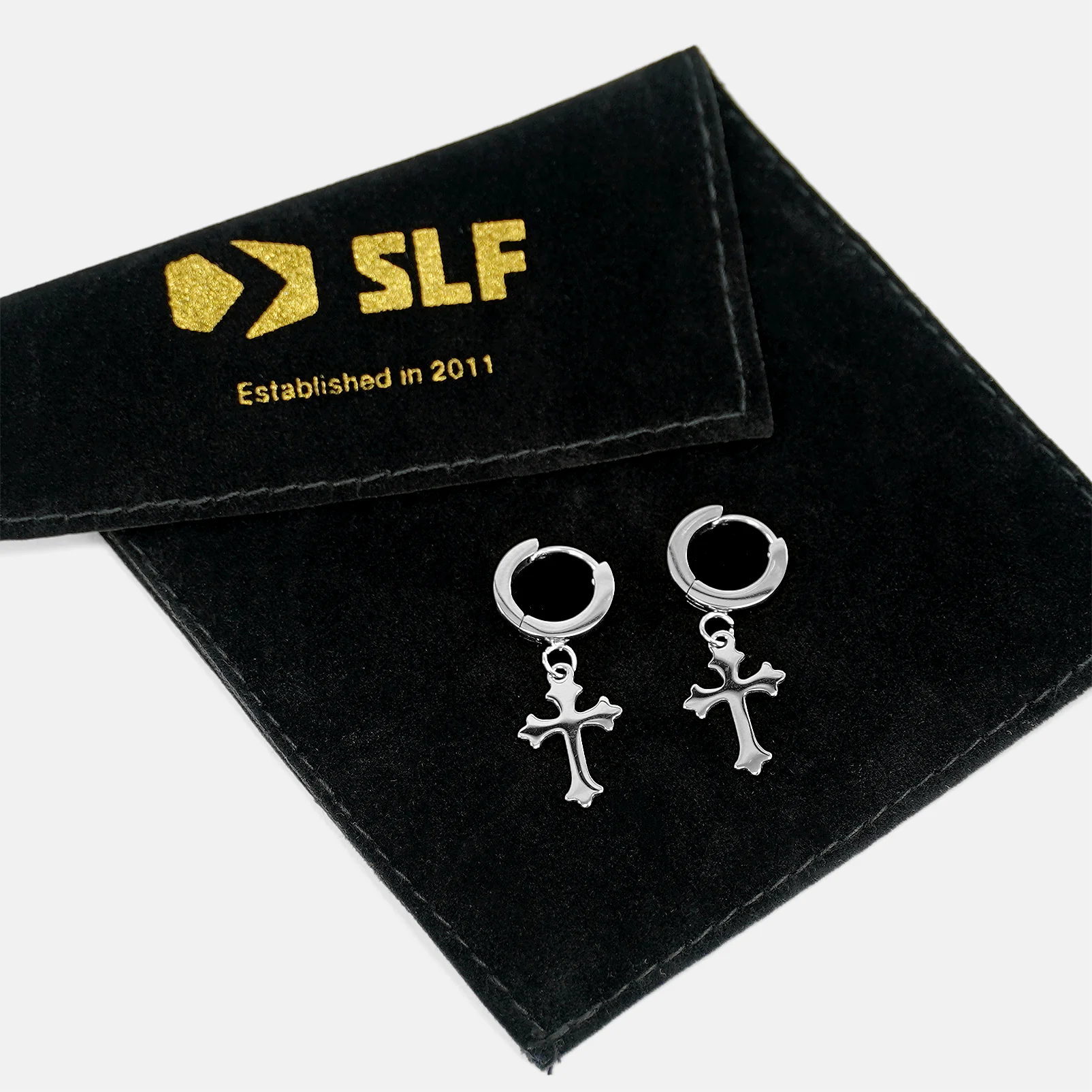 Gothic Cross Earrings - Stainless Steel - Image 3