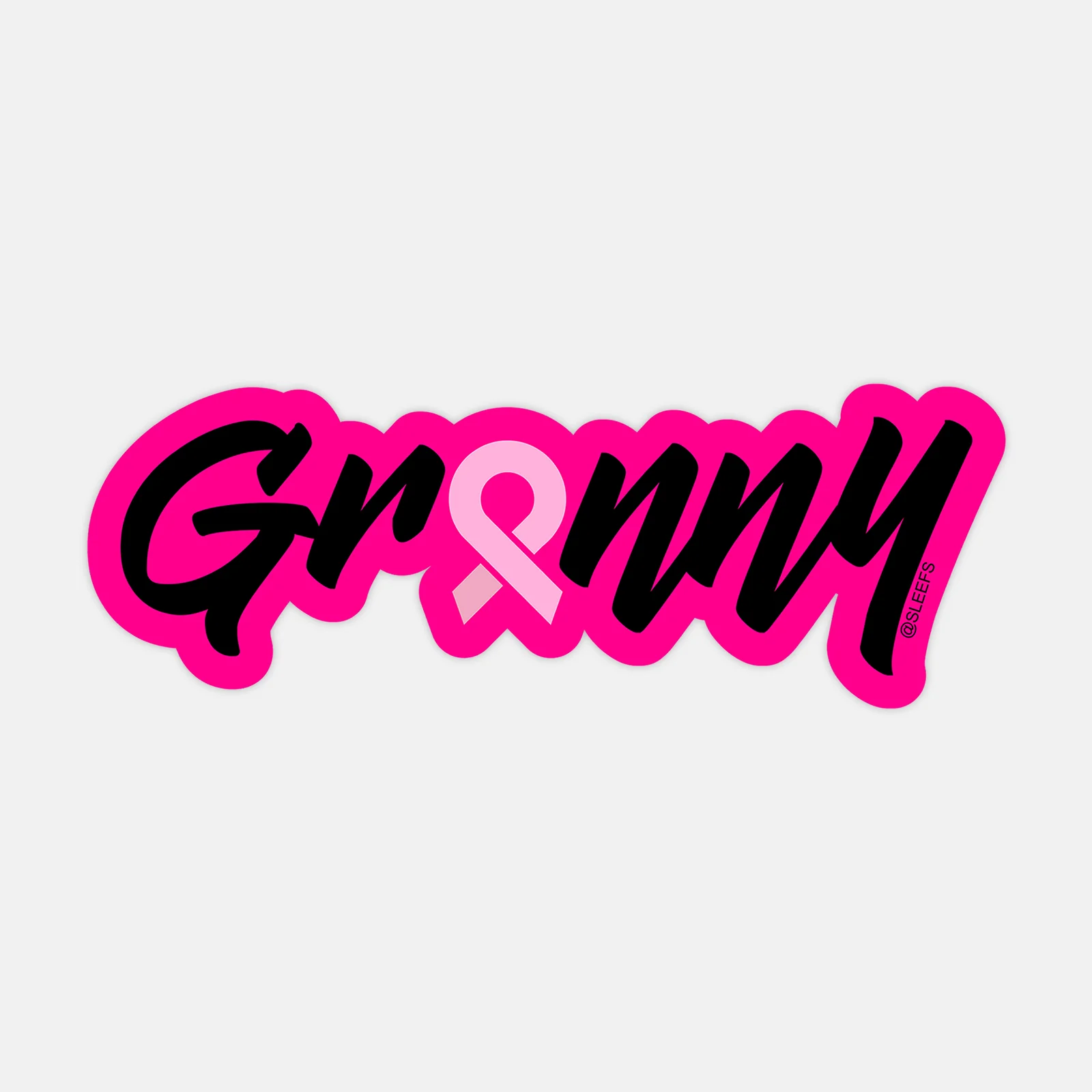 Granny Pink Ribbon Sticker