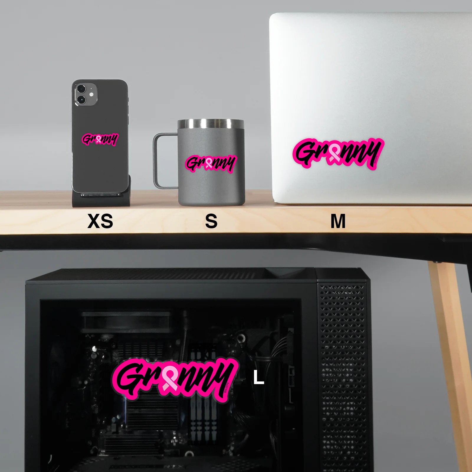 Granny Pink Ribbon Sticker - Image 2
