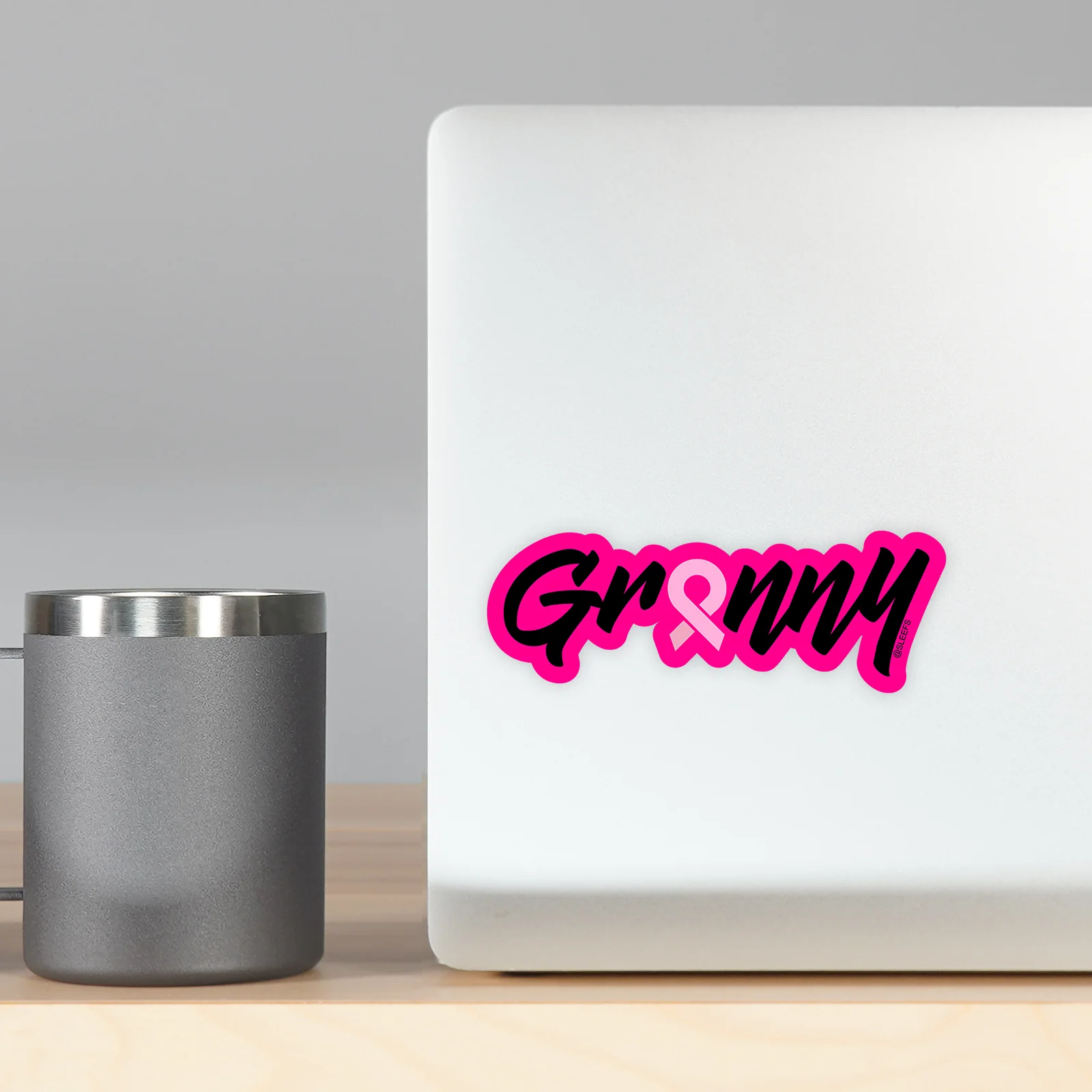Granny Pink Ribbon Sticker - Image 5