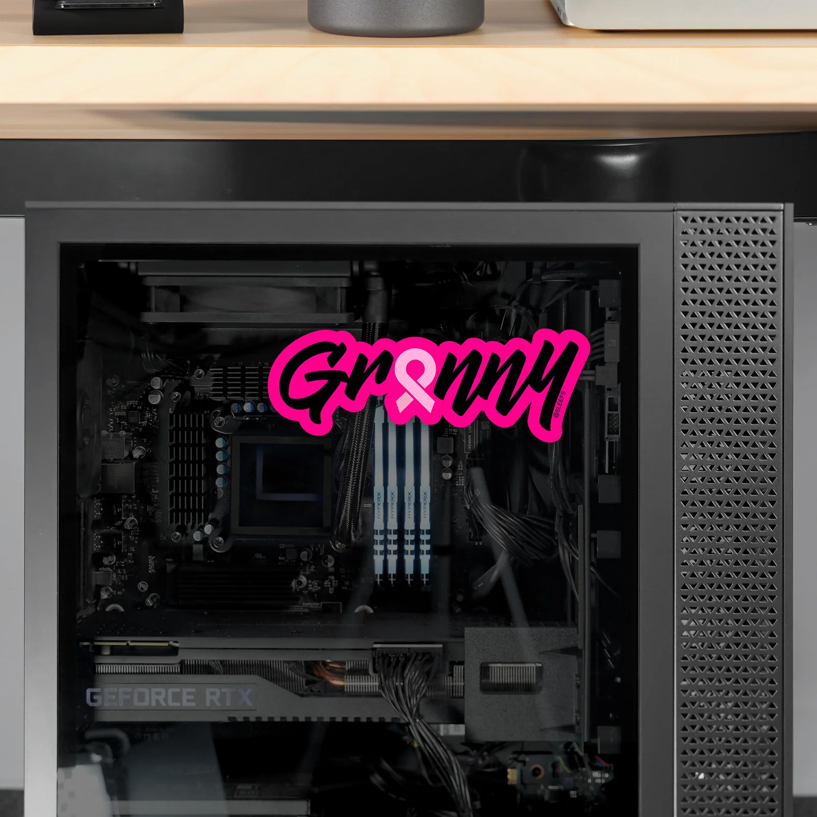 Granny Pink Ribbon Sticker - Image 6