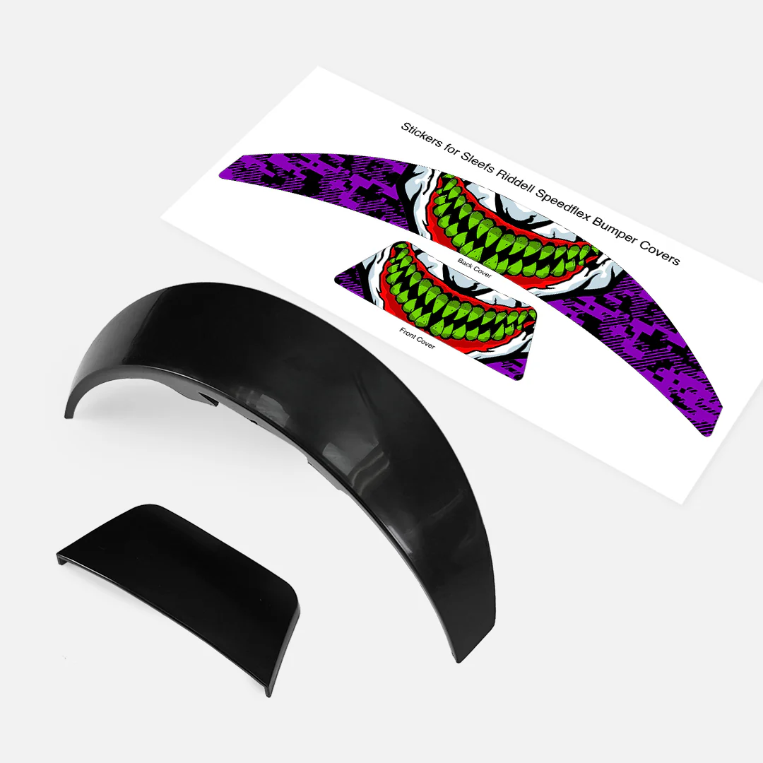 Green Grin Riddell Speedflex Front and Back Bumper Sticker Kit - Image 3