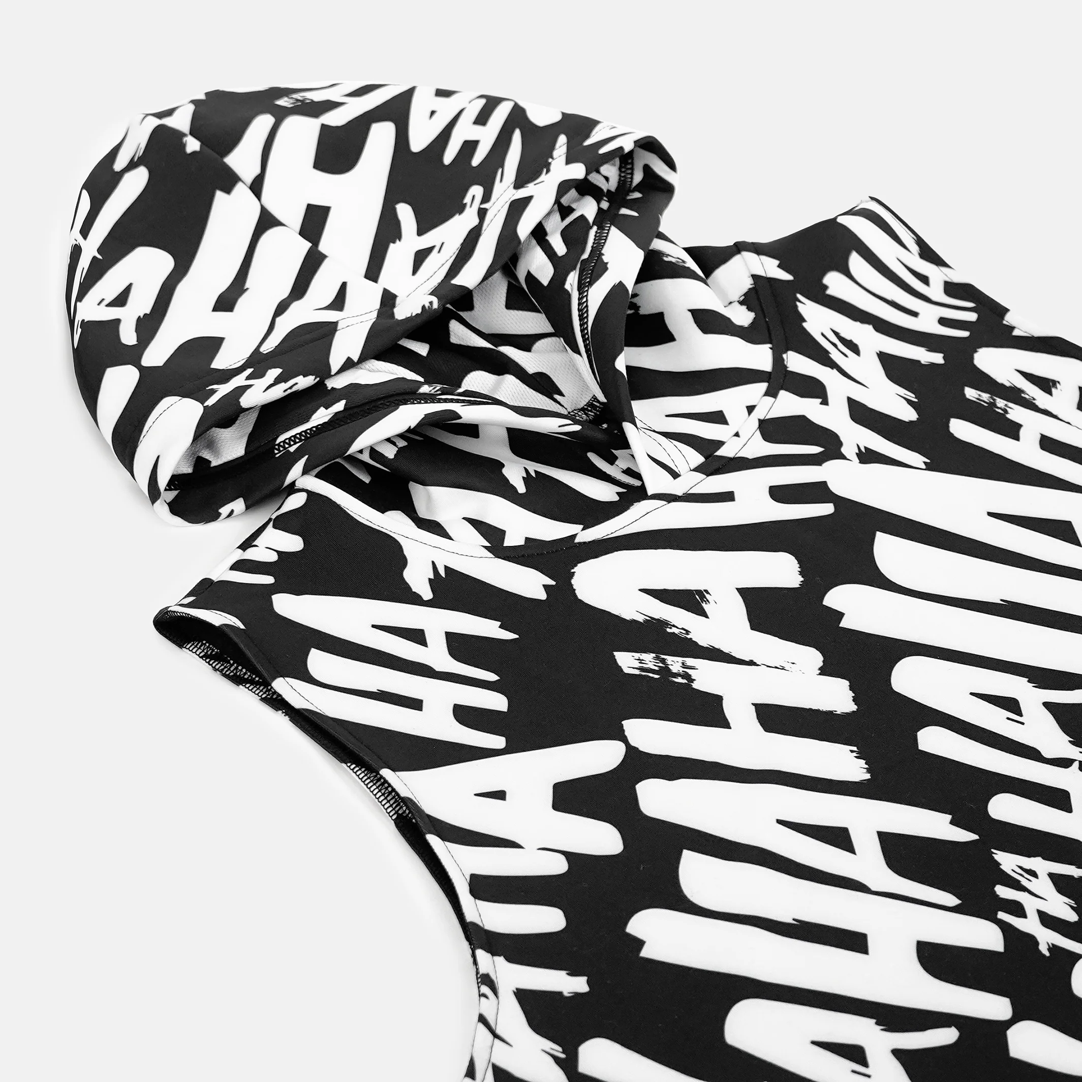 Ha Ha Ha Black Football Crop Top Hoodie - Image 6