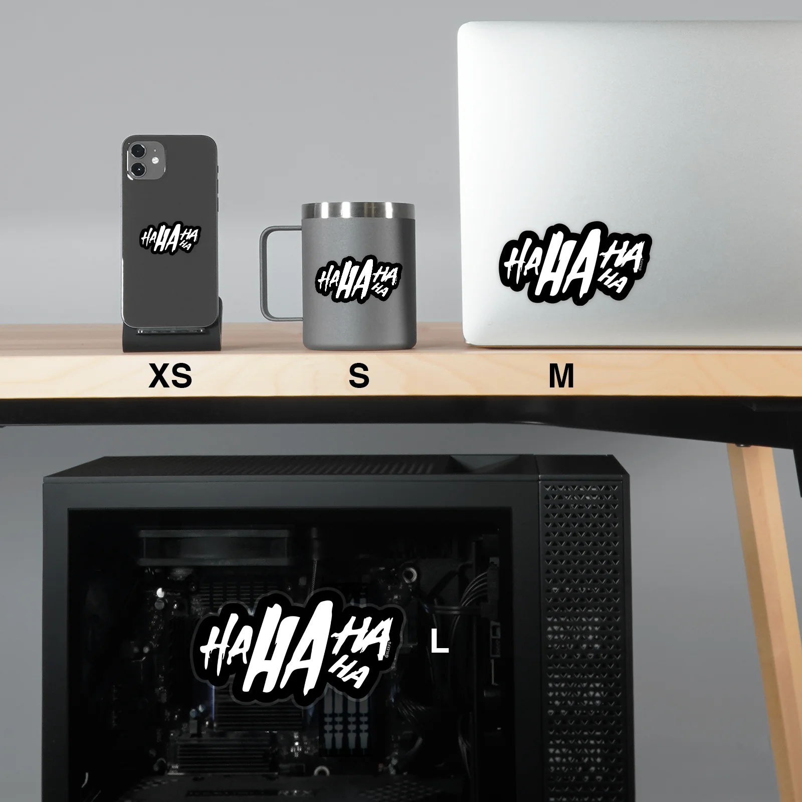 HA HA HA White Sticker - Image 2