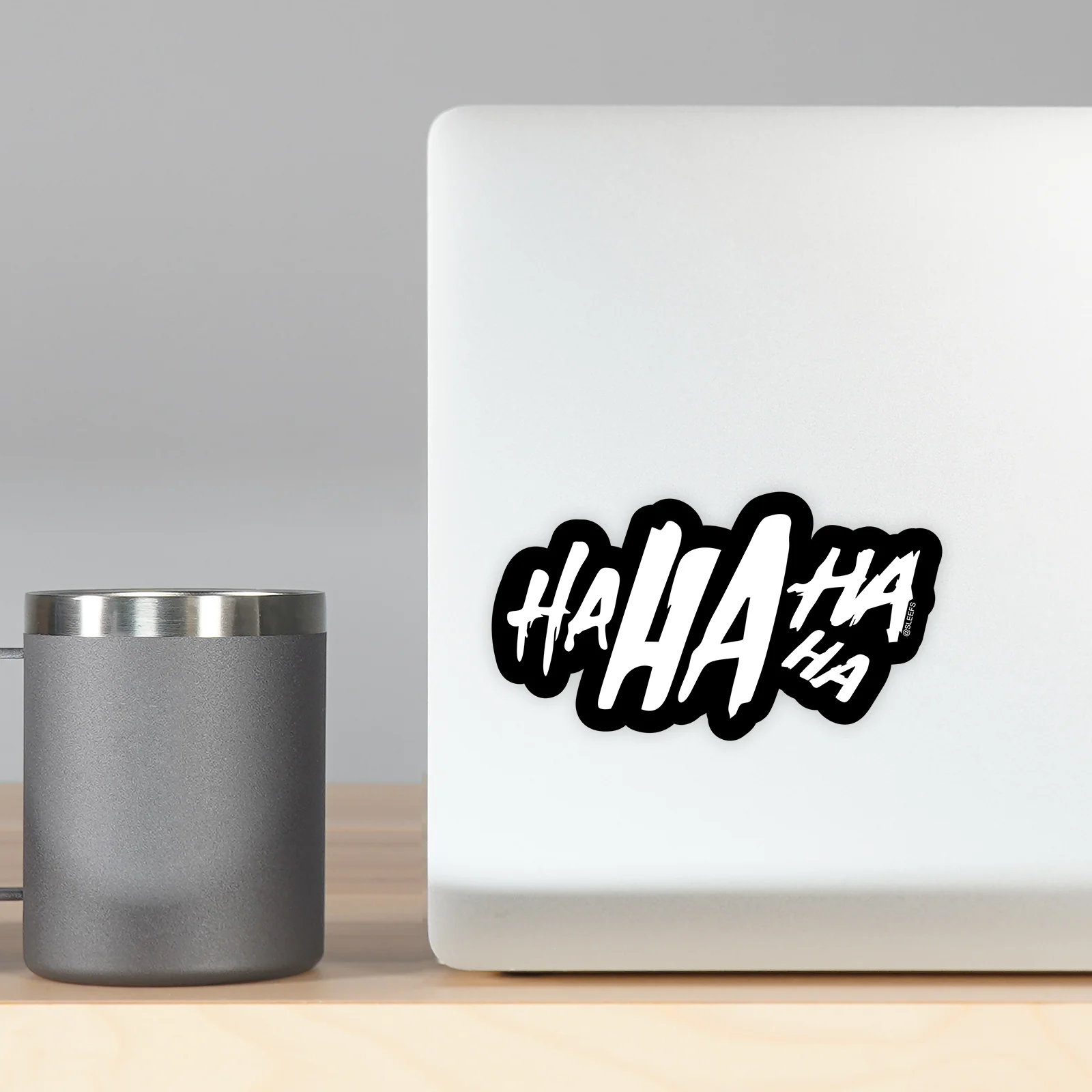 HA HA HA White Sticker - Image 5