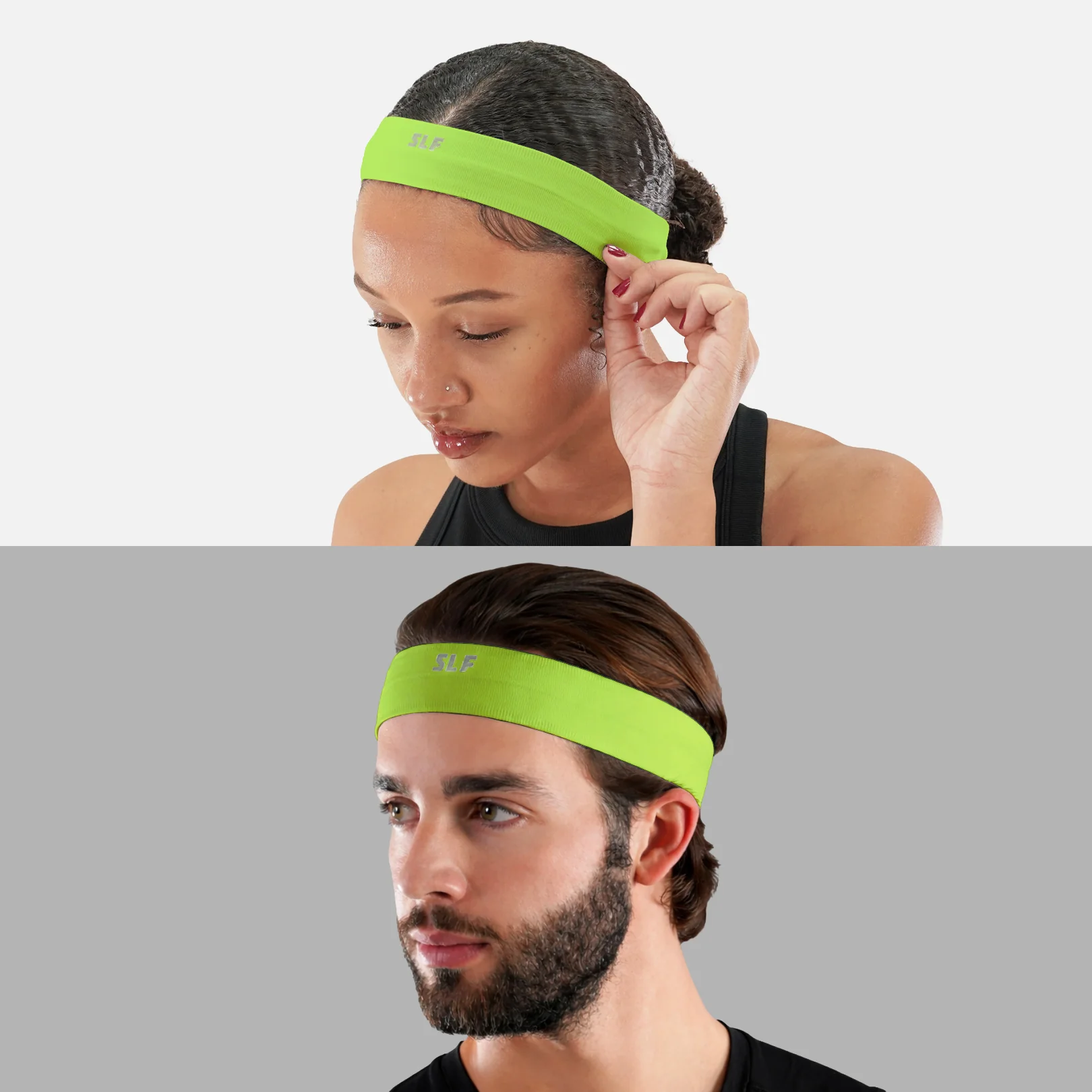 Hot Green Non-Slip Elastic Headband - Image 2