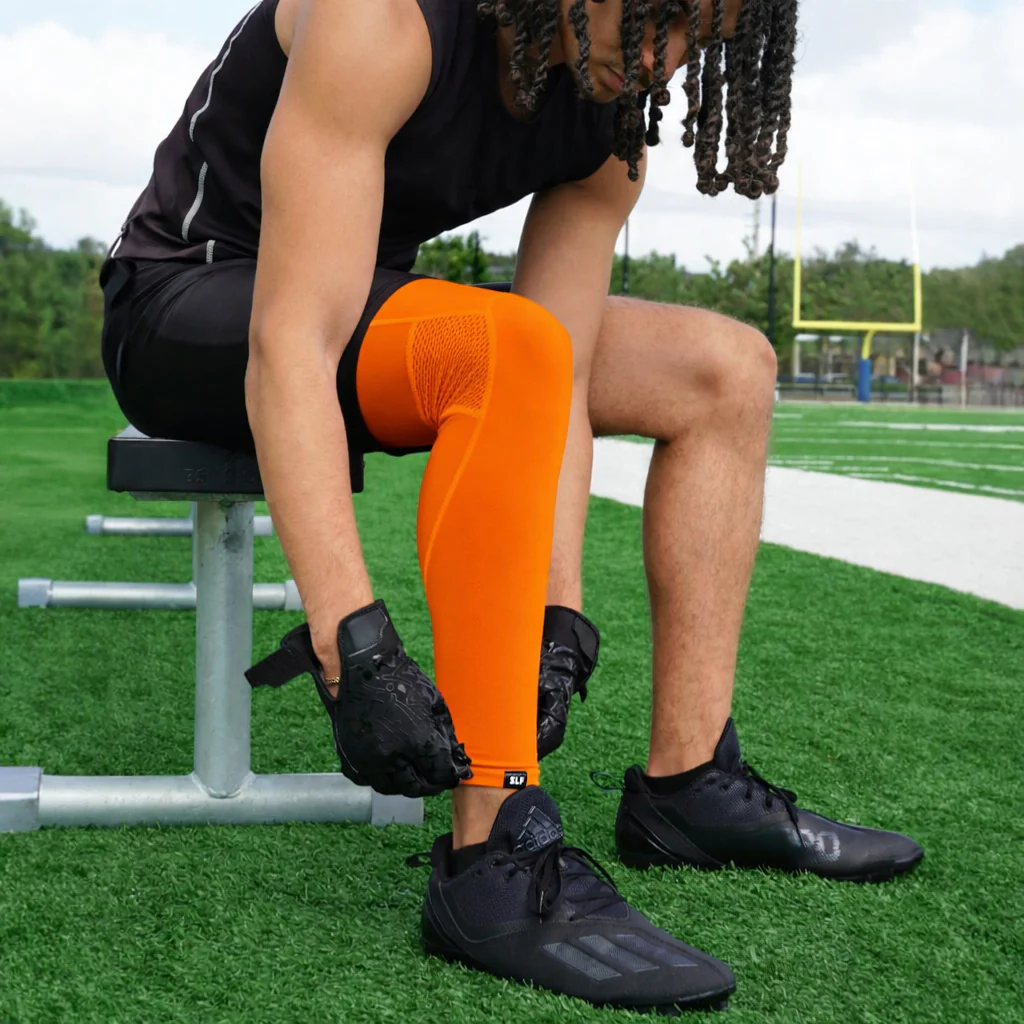 Hot Orange Football Pro Leg Sleeve - Image 8