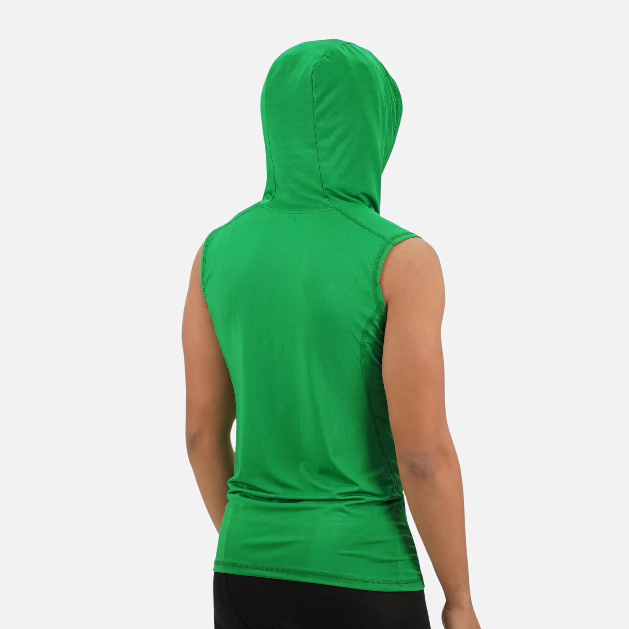 Hue Green Sleeveless Compression Hoodie - Image 3