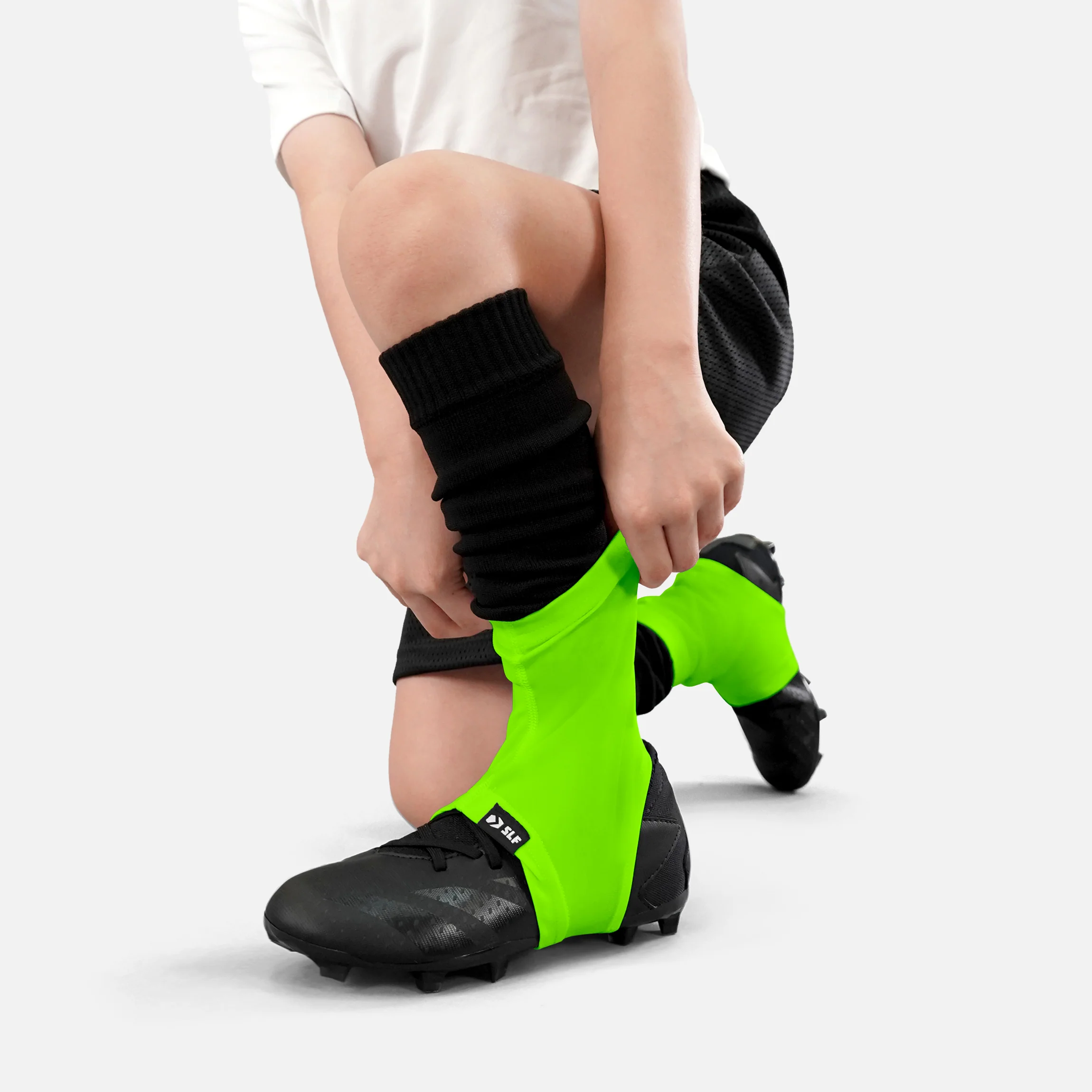 Hot Green Kids Spats / Cleat Covers - Image 3