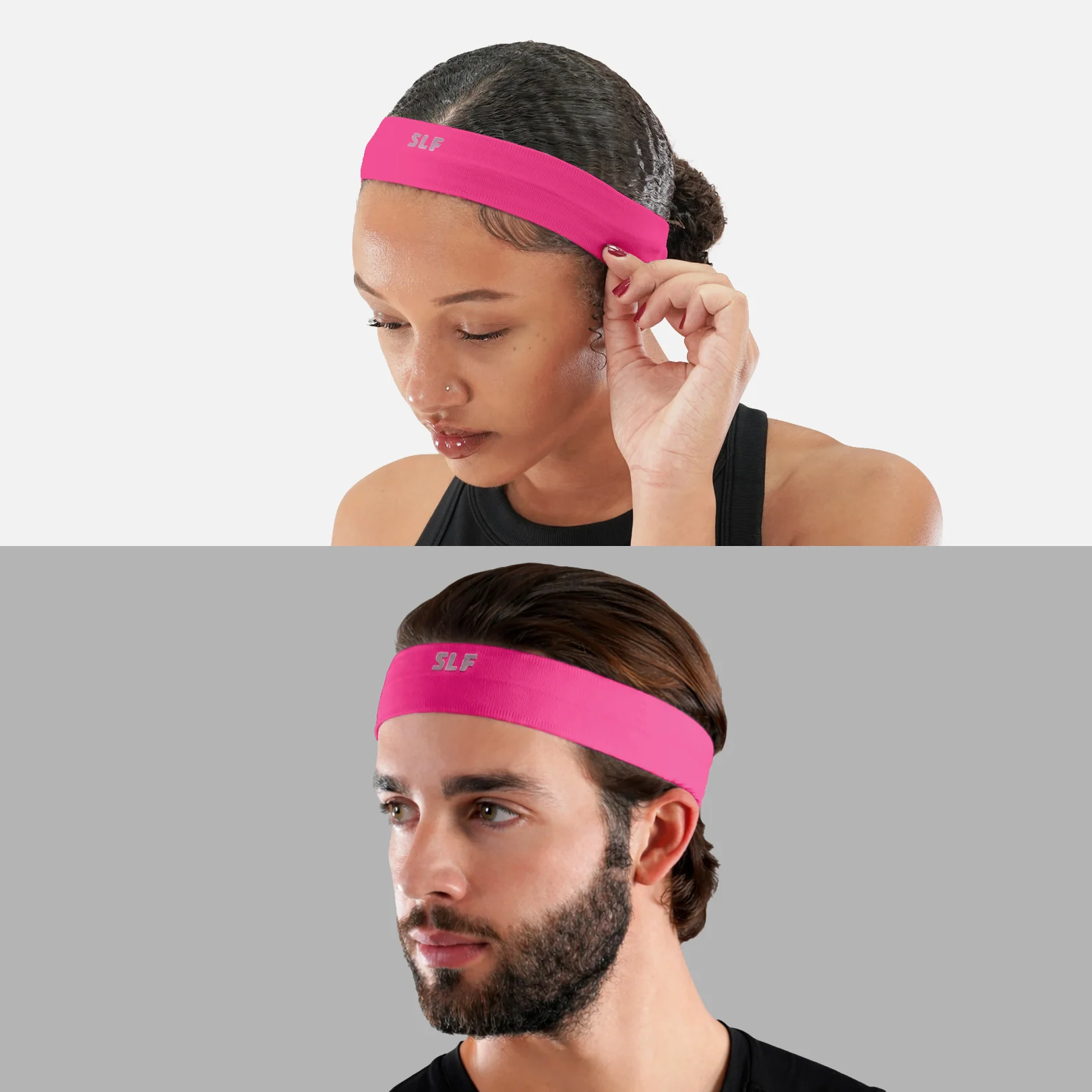 Hue Pink Non-Slip Elastic Headband - Image 2