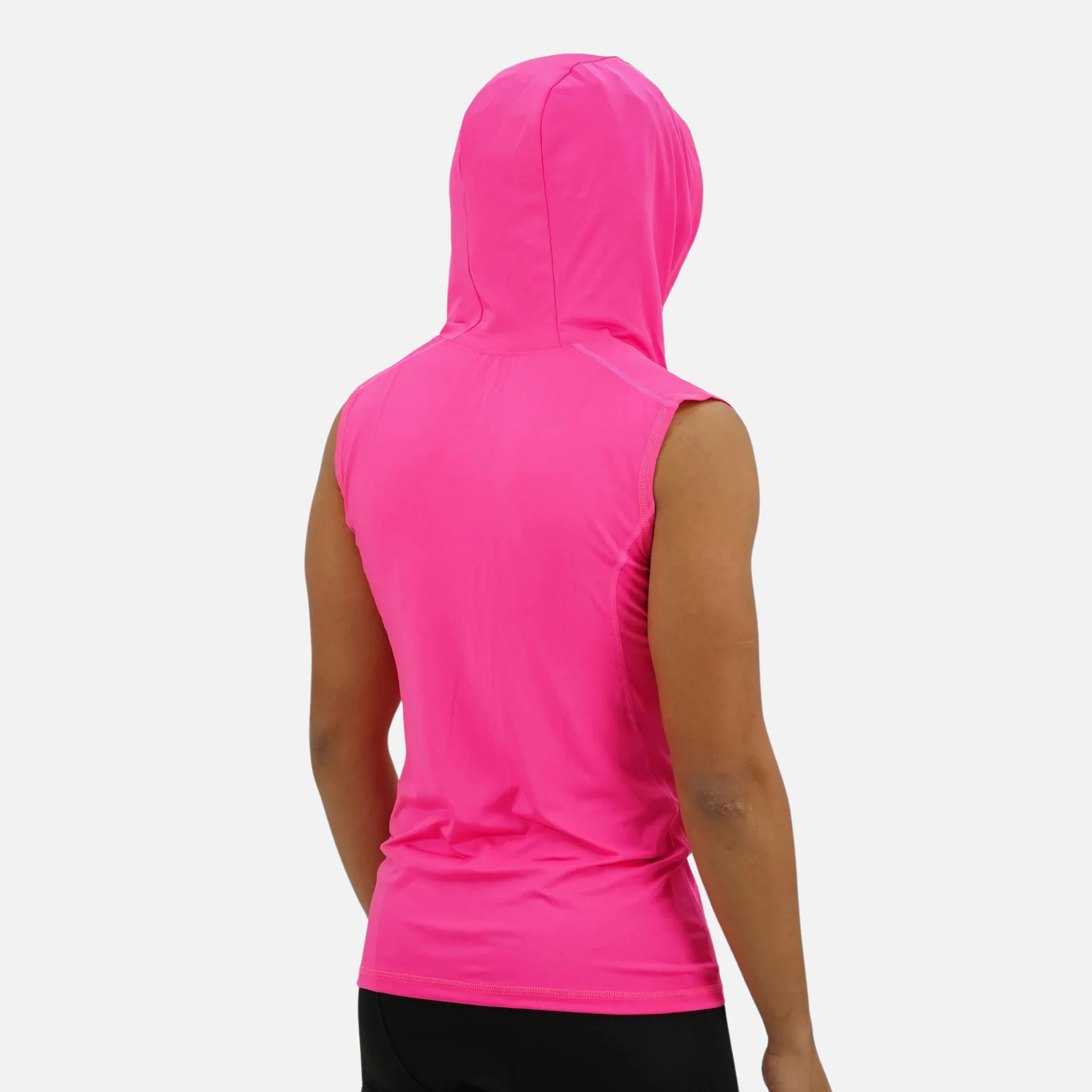 Hue Pink Sleeveless Compression Hoodie - Image 4