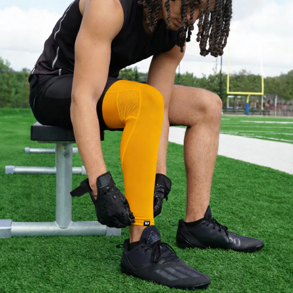 Hue Yellow Gold Football Pro Leg Sleeve - Image 8