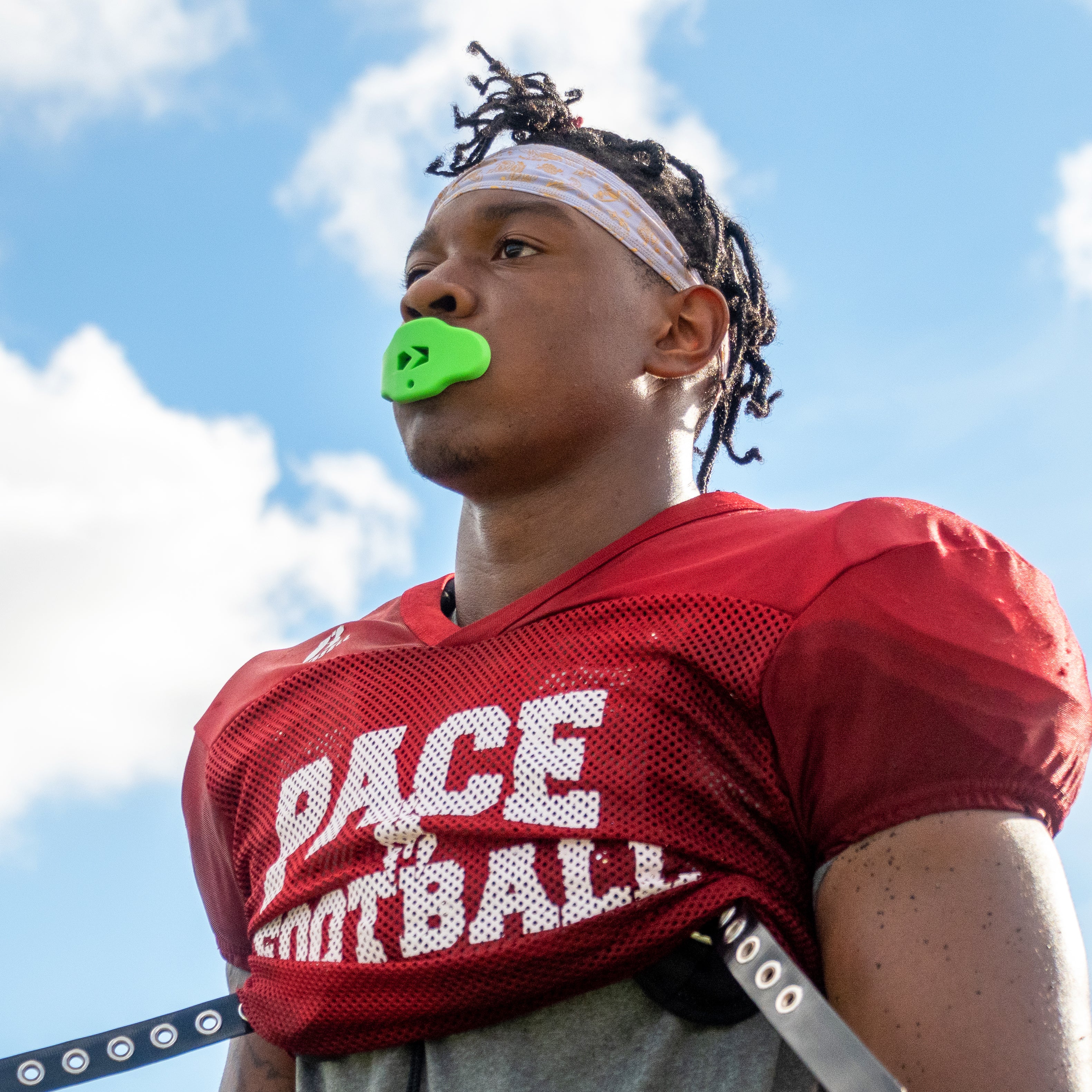 Hot Green Soft Football Mouthguard - Image 4